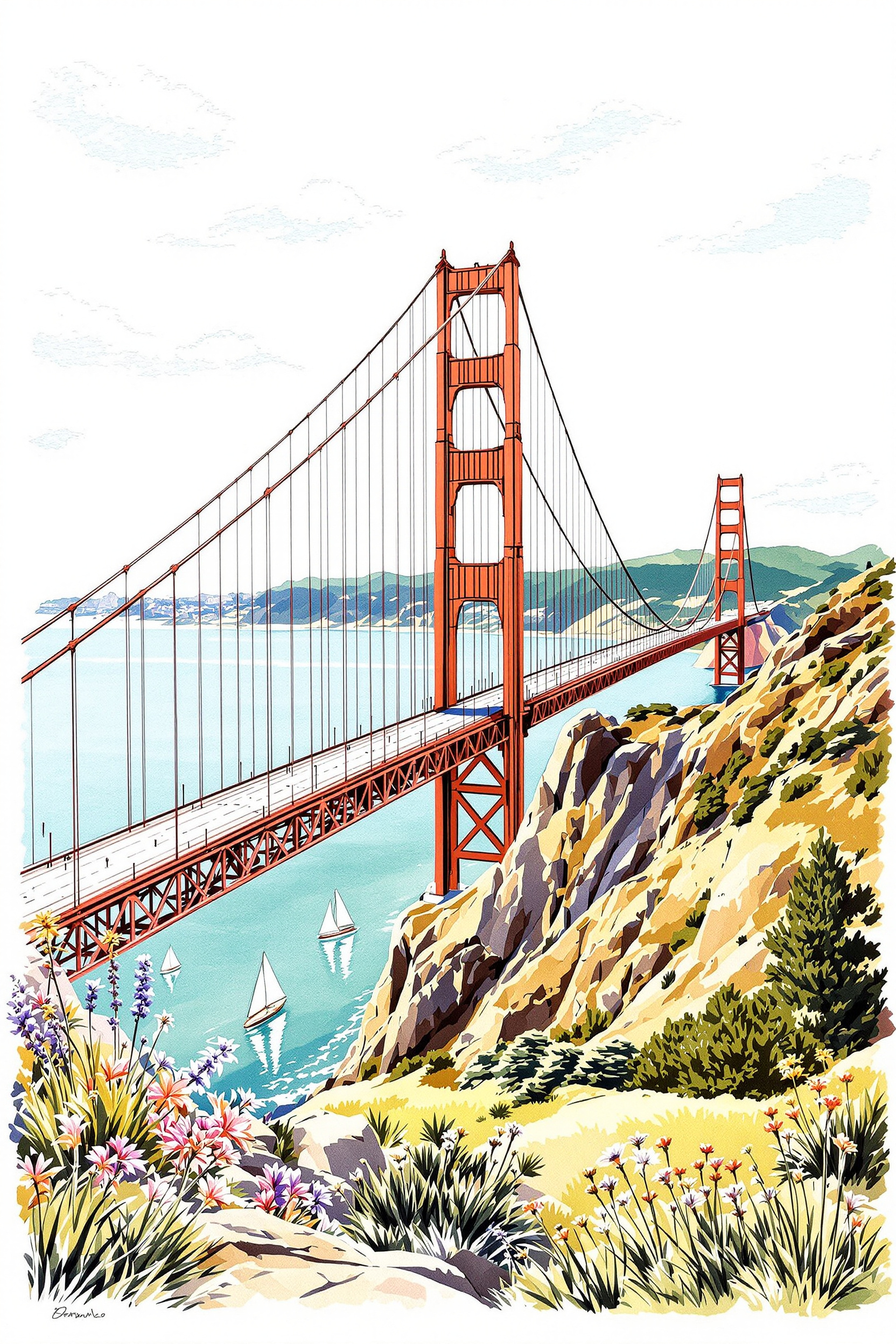 Lexica - Beautiful pen and ink sketch of San Francisco, photorealist ...