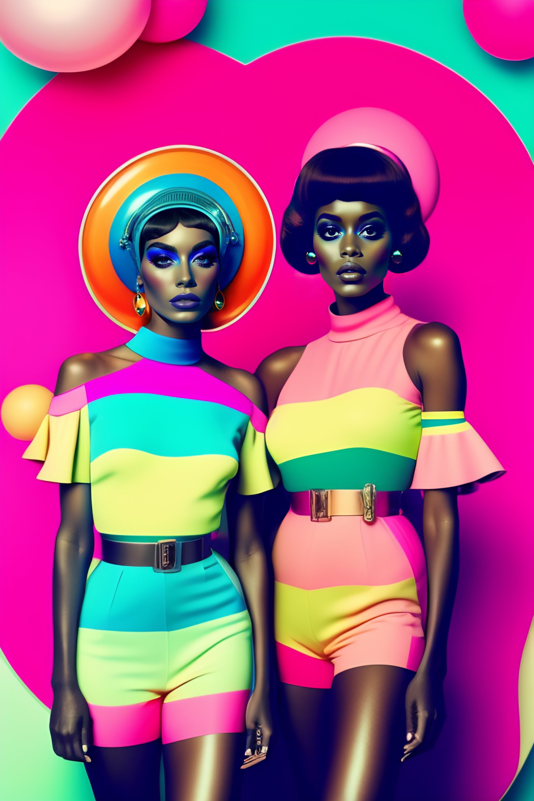 Lexica - Retro 60s, imaginary skinny crazy humanoids intergalactic,big ...