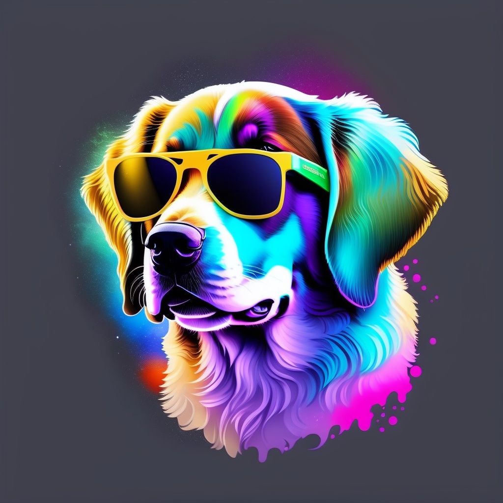 Lexica - A cool golden retriever with sunglasses, splash background ...