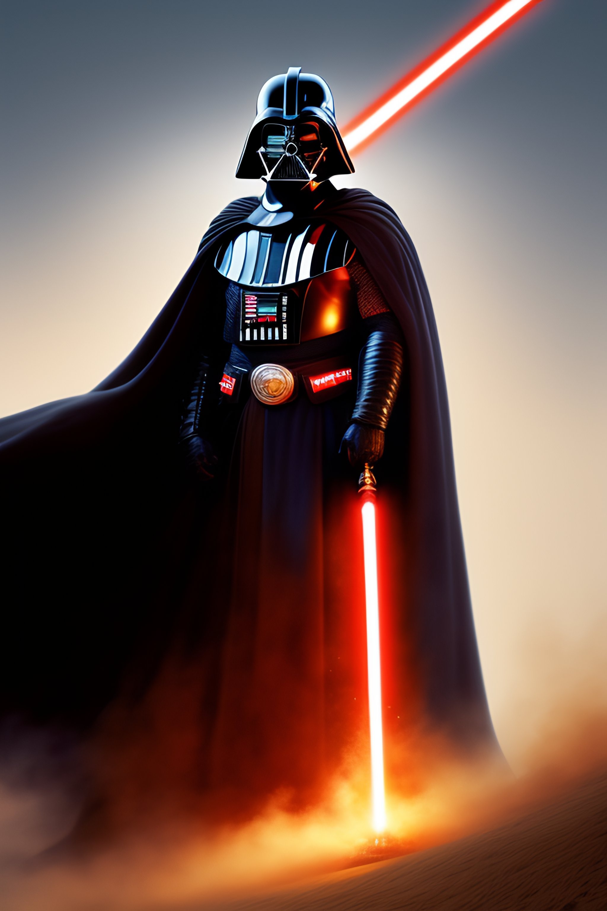 Darth vader holding store lightsaber