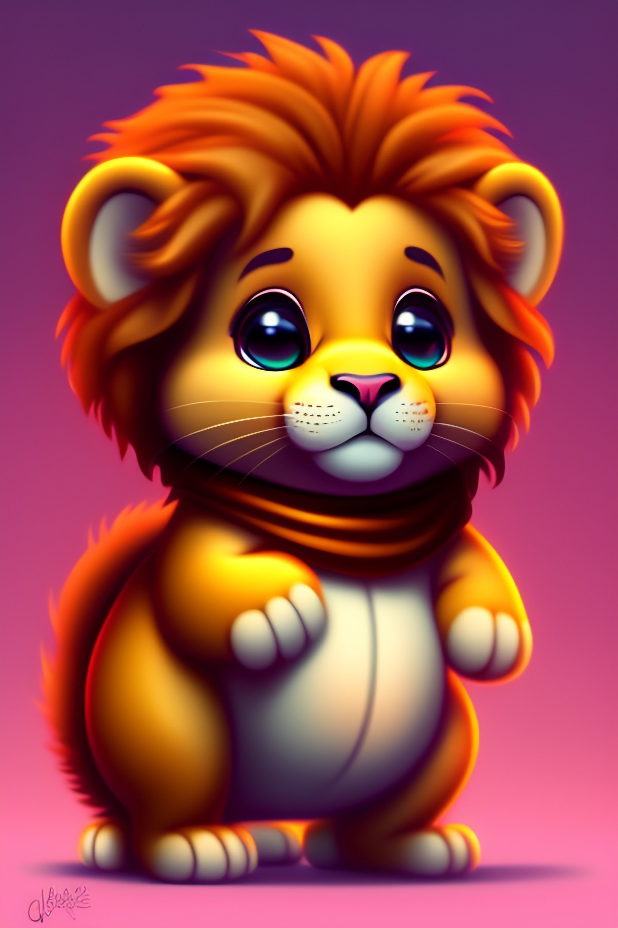 cute animated lion