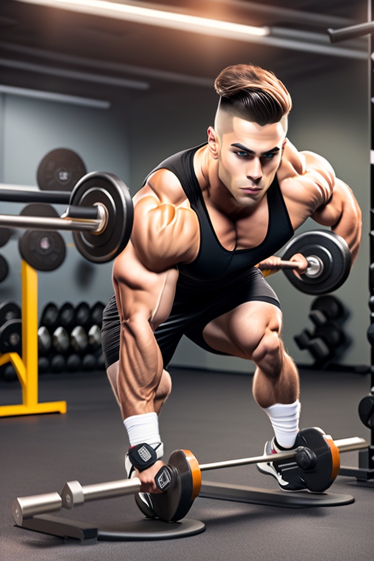 Lexica - Boy working out in gym, chest workout, sweating, wearing black ...