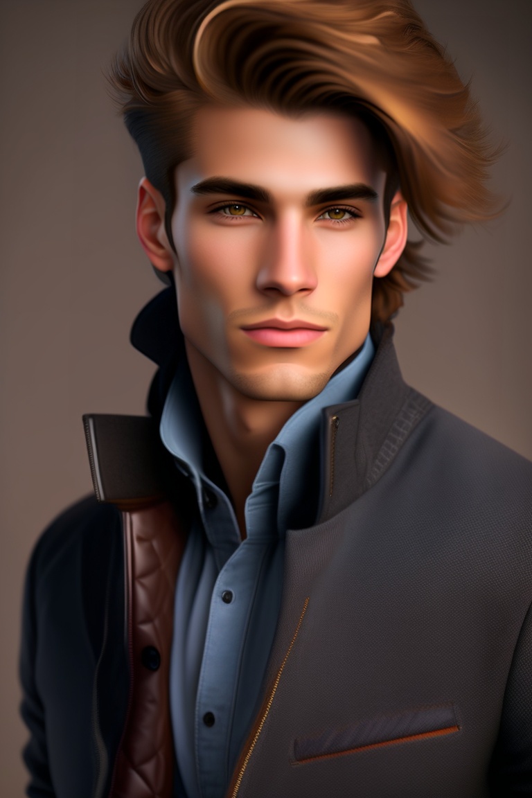 Lexica - A striking young man with a captivating presence. His eyes are ...