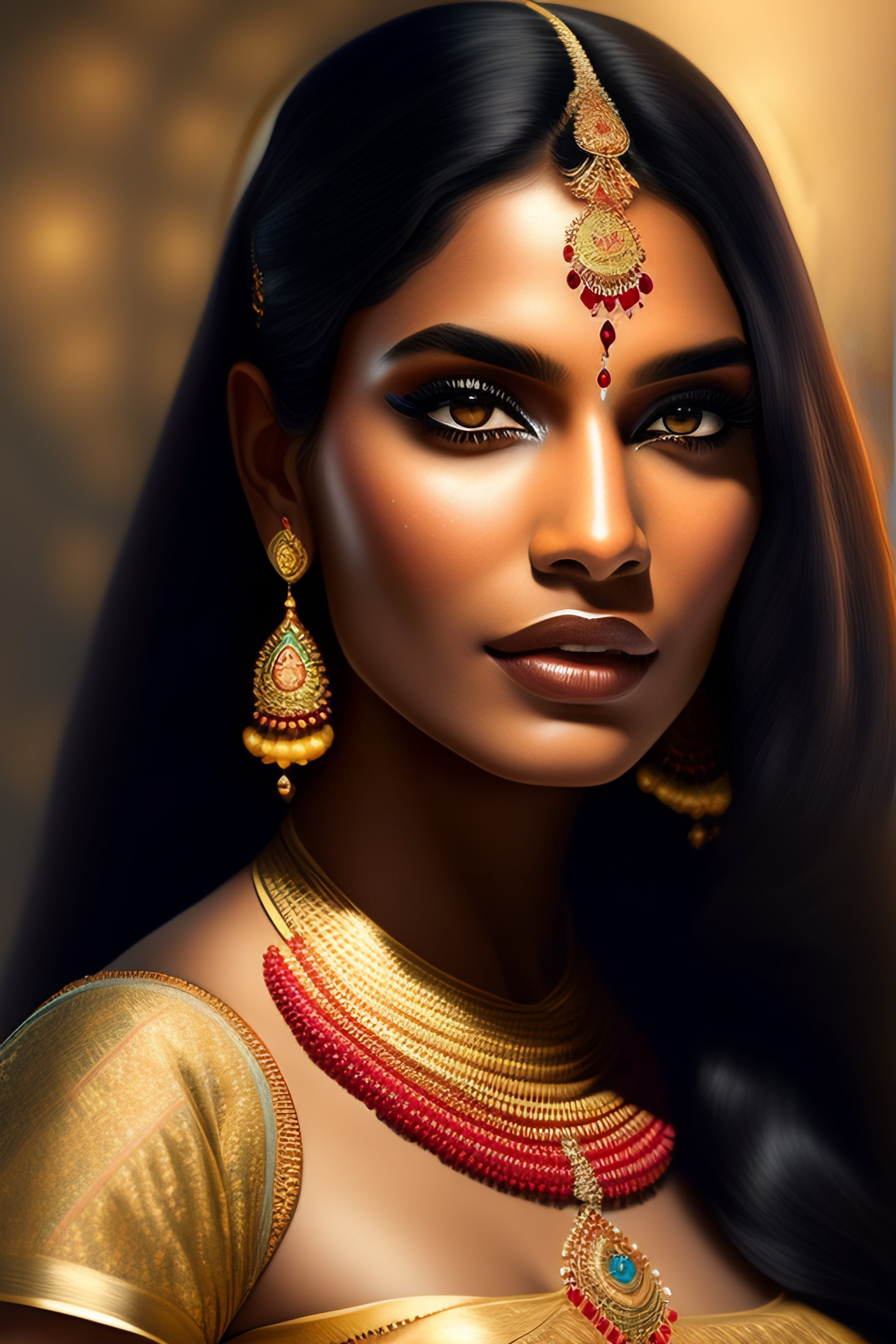 Lexica Indian goddess half black half white beauty