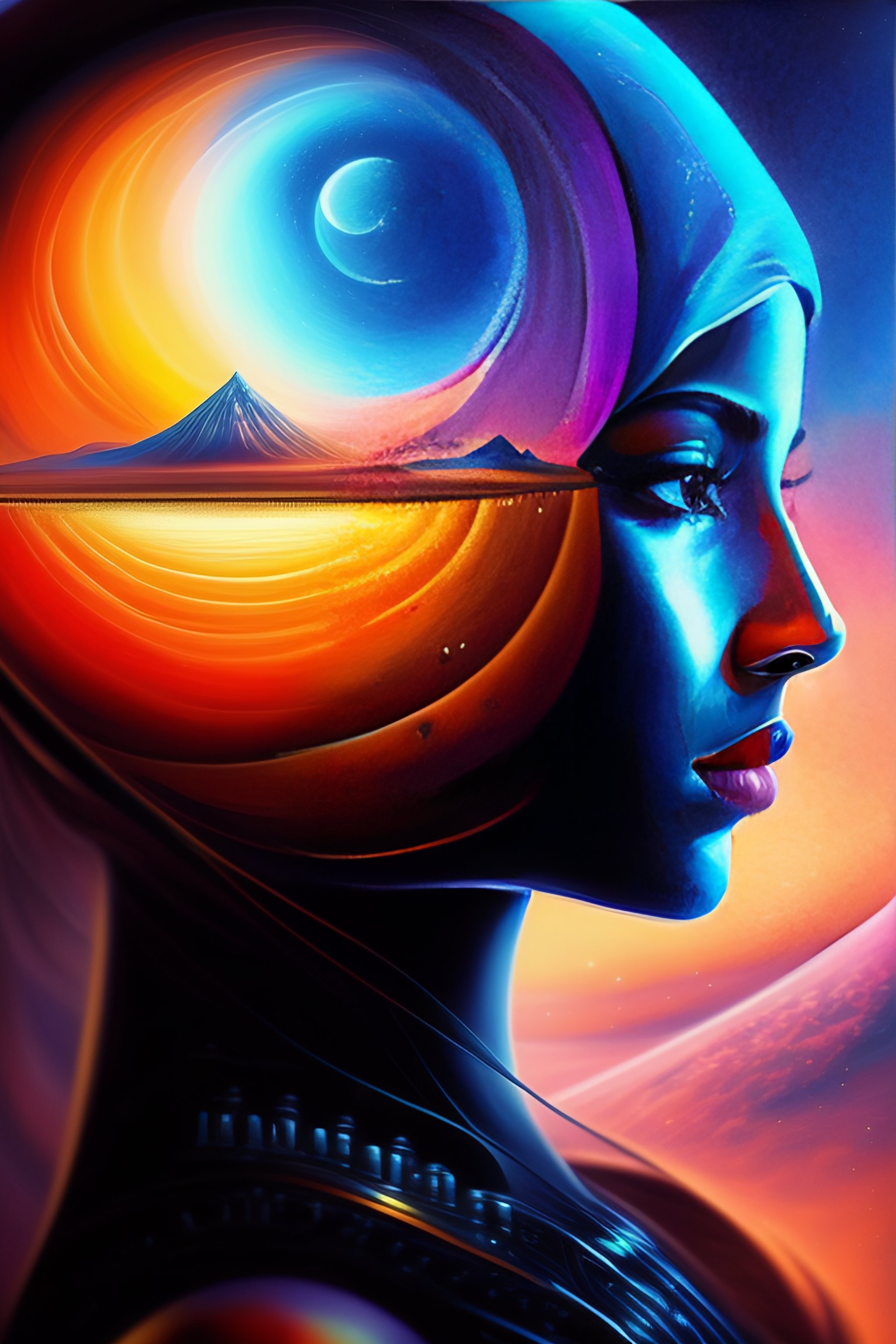 Lexica - Artificial intelligence in 2050, realistic painting