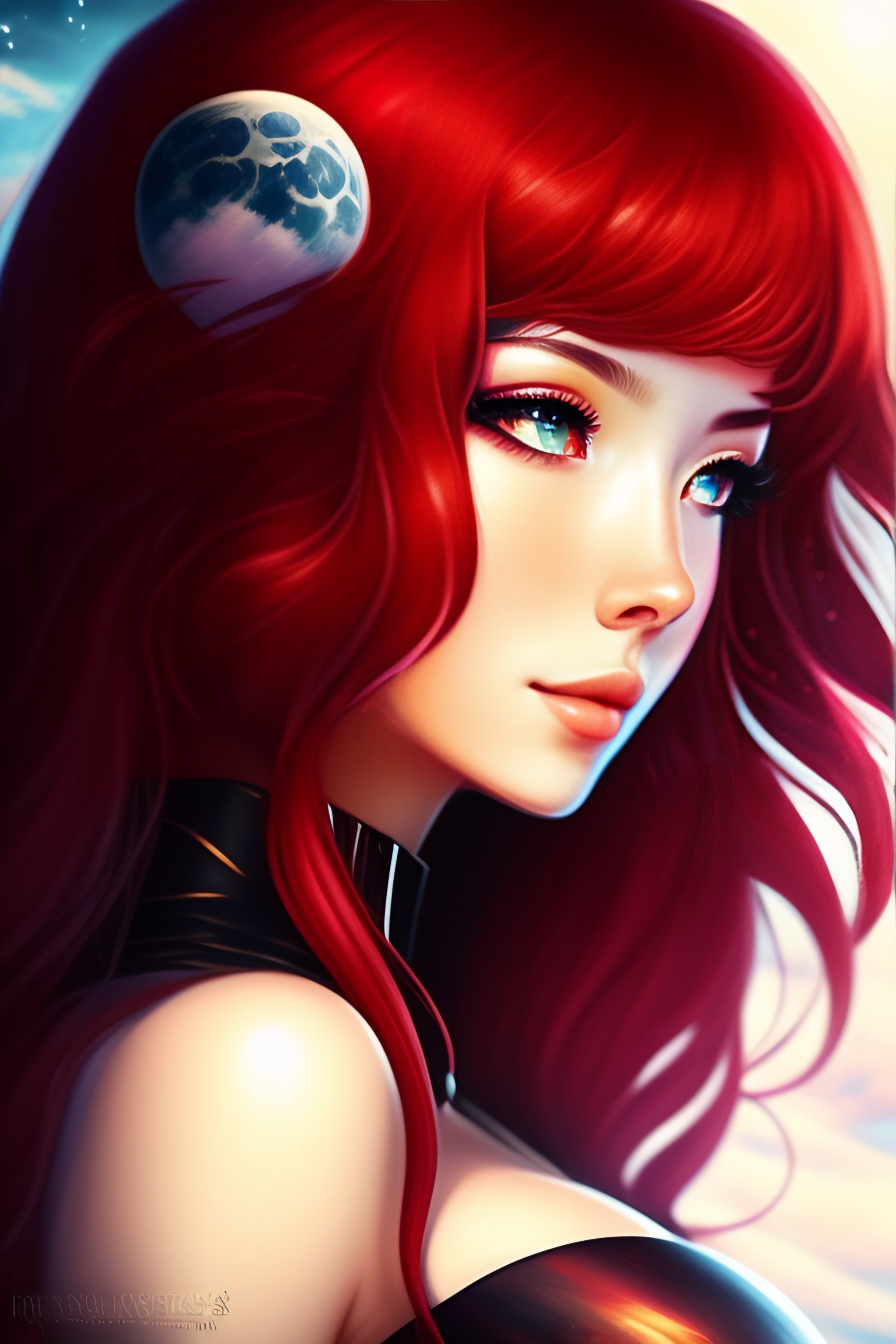 Lexica Lady Scarlett Eyes Crimson Dress Neko Anime Long Haired