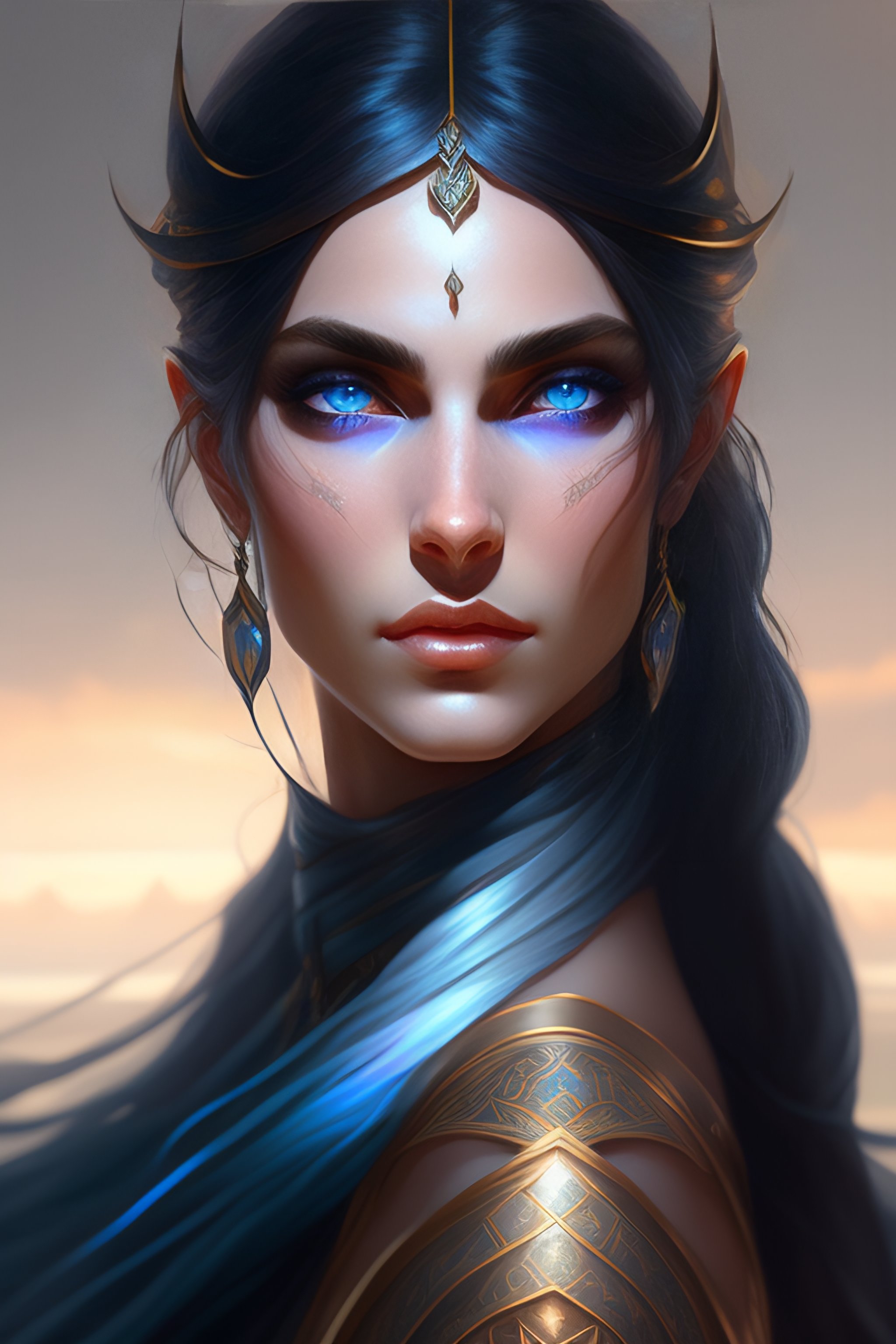 Lexica Portrait Of Beautiful Dark Elf Girl Pale Blue Eyes Eyeshine Headshot Pale Skin 4k 