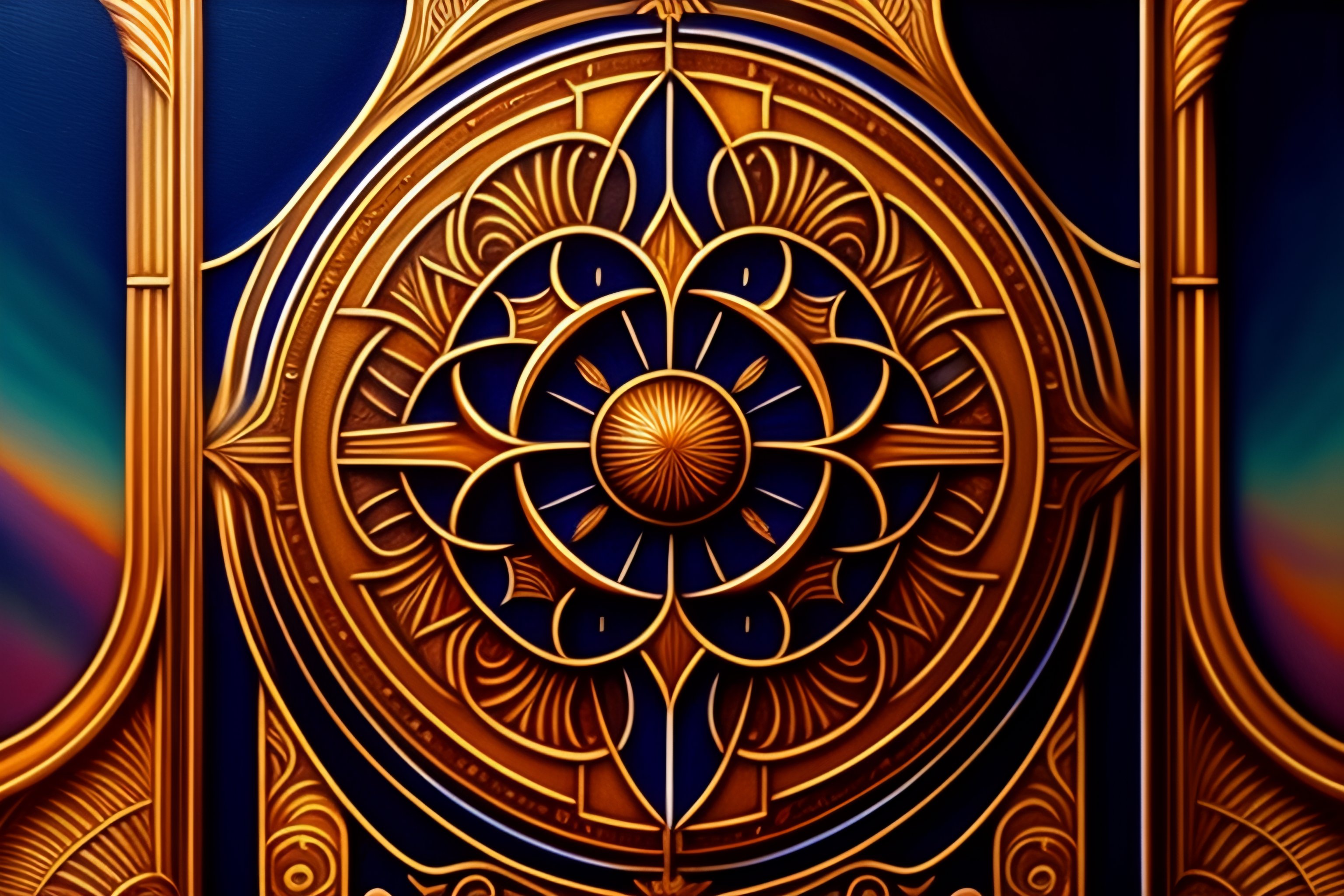 Lexica "art deco" pattern in the style of oil painting visionary art