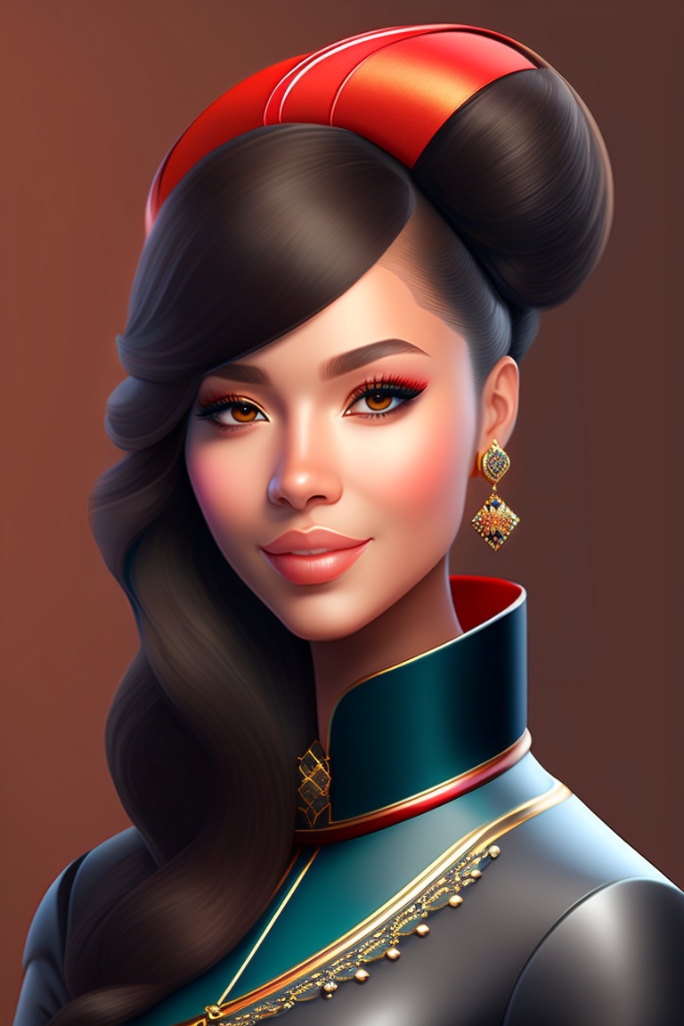Lexica - Create a stylish female avatar for Behance, with black hair ...