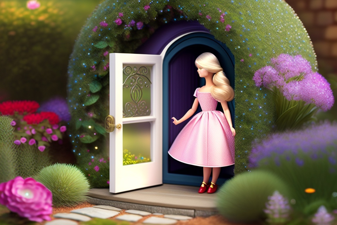 Lexica - . **The Sparkling Door**: Barbie discovered a tiny sparkling ...