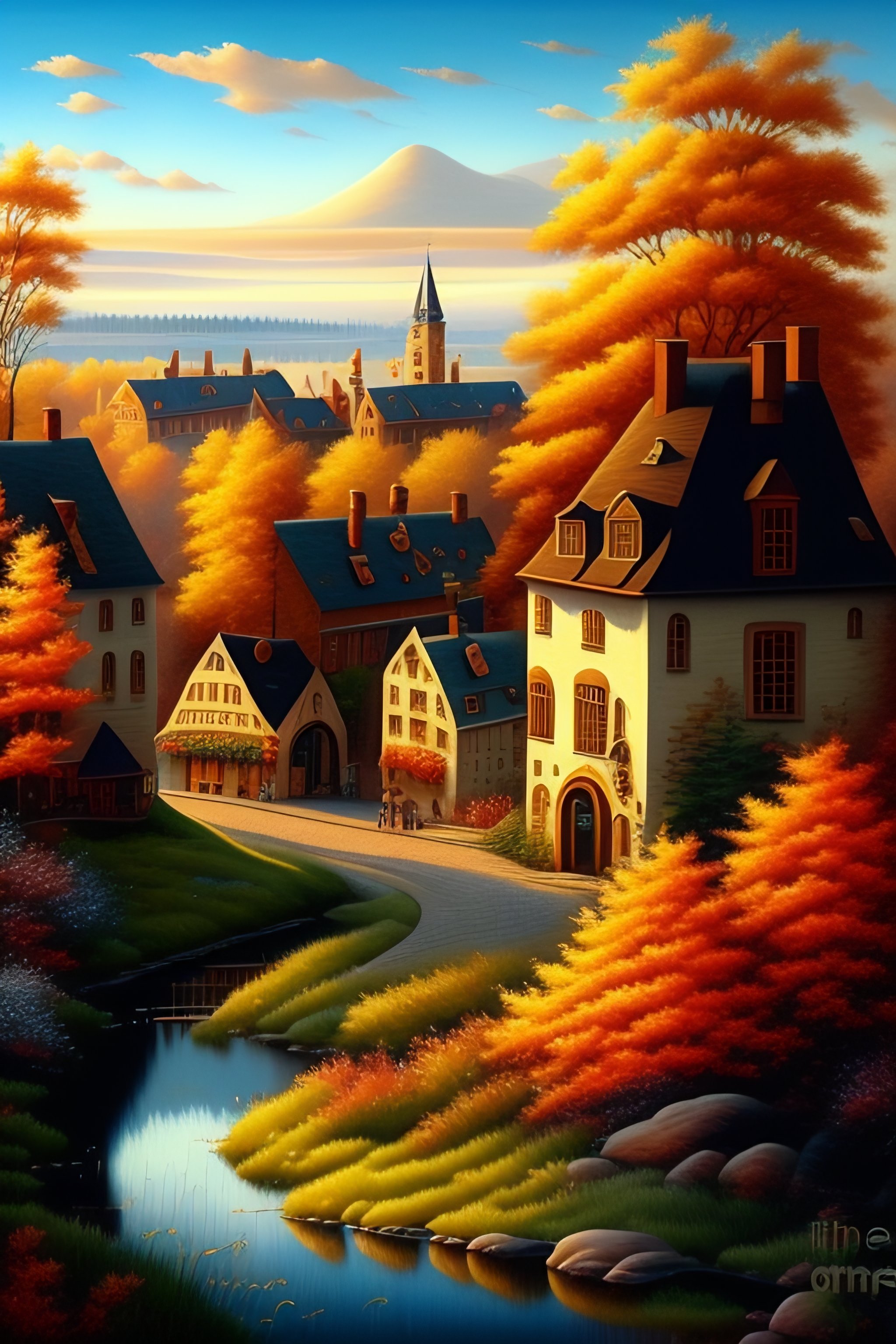 Lexica - Town in autum by charles wysocki