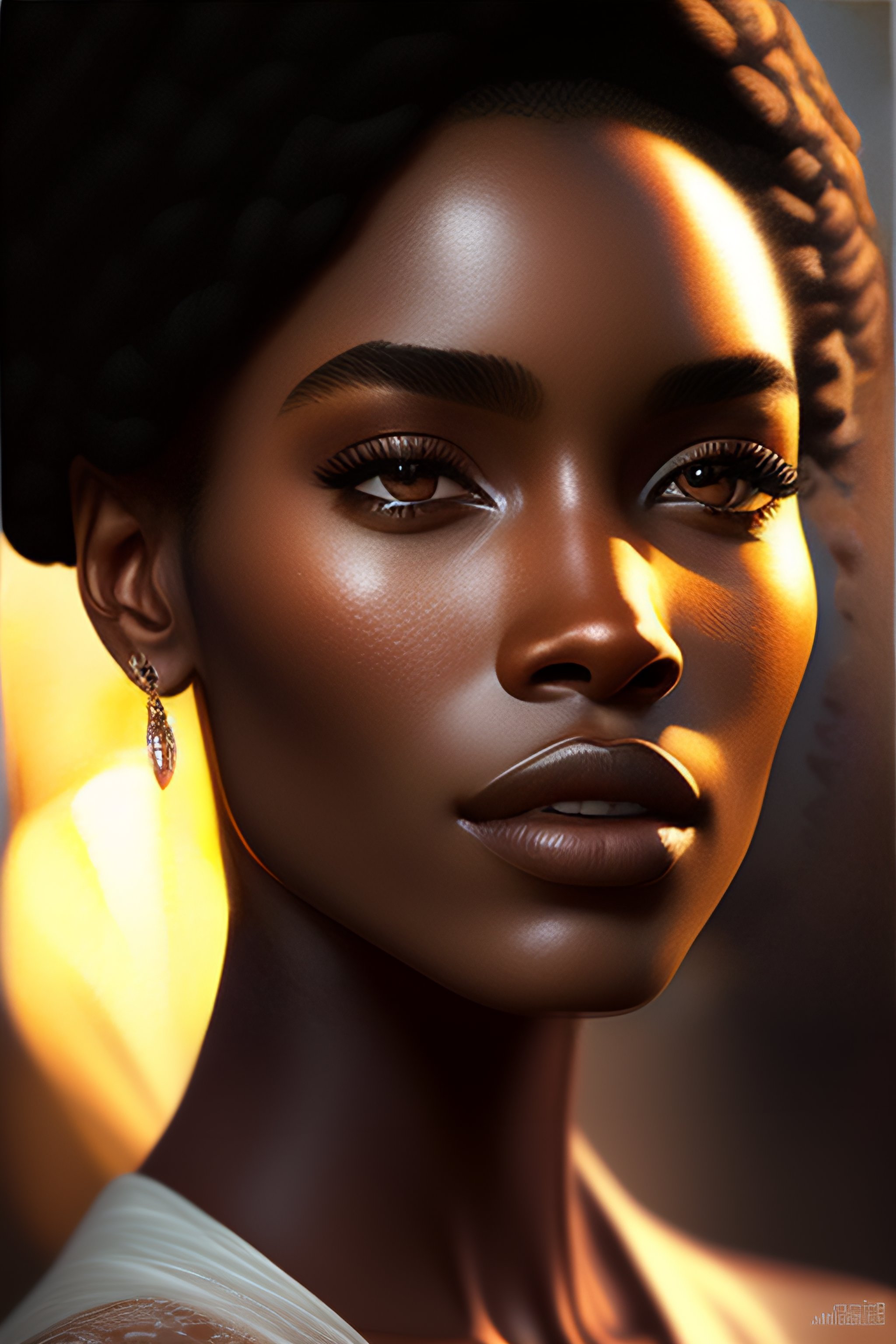 Lexica - A photorealistic hyperrealistic, bright brown eyes, african ...