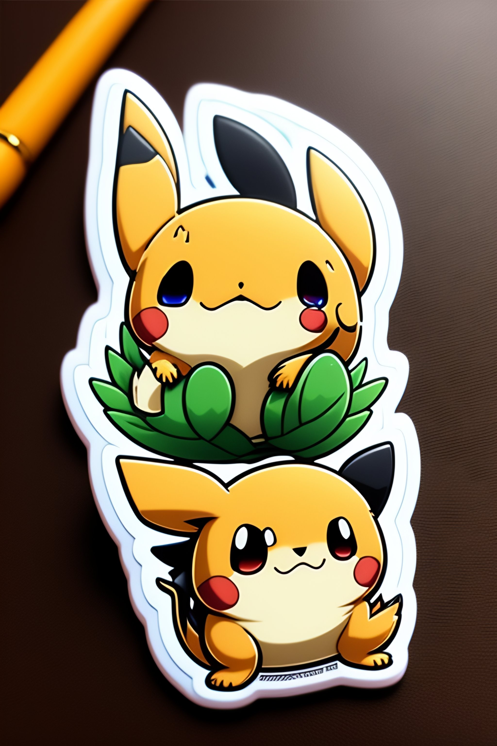 Cute pokémon drawing in kawaii style