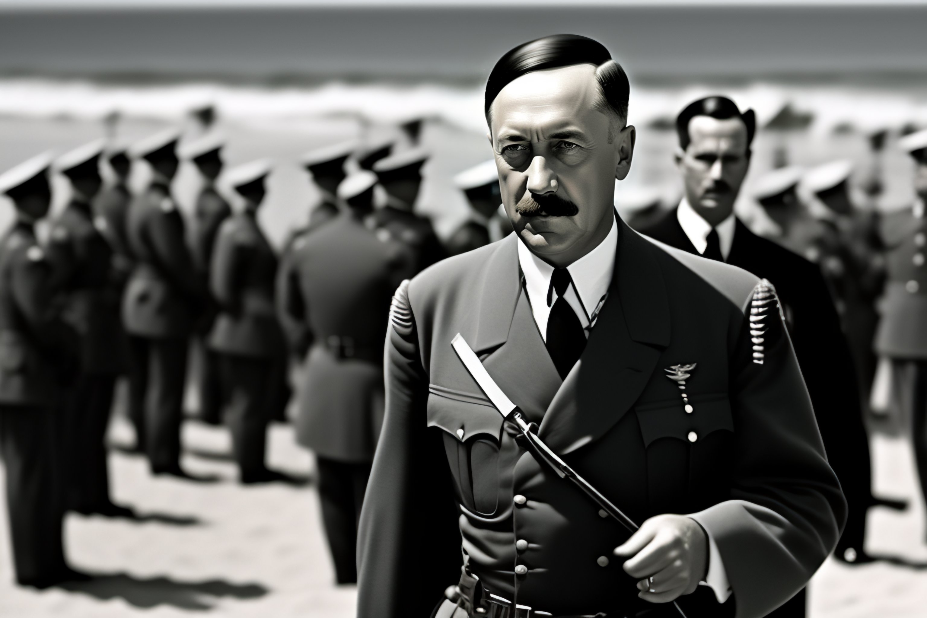 Lexica - Hitler, highly detailed, in a beach