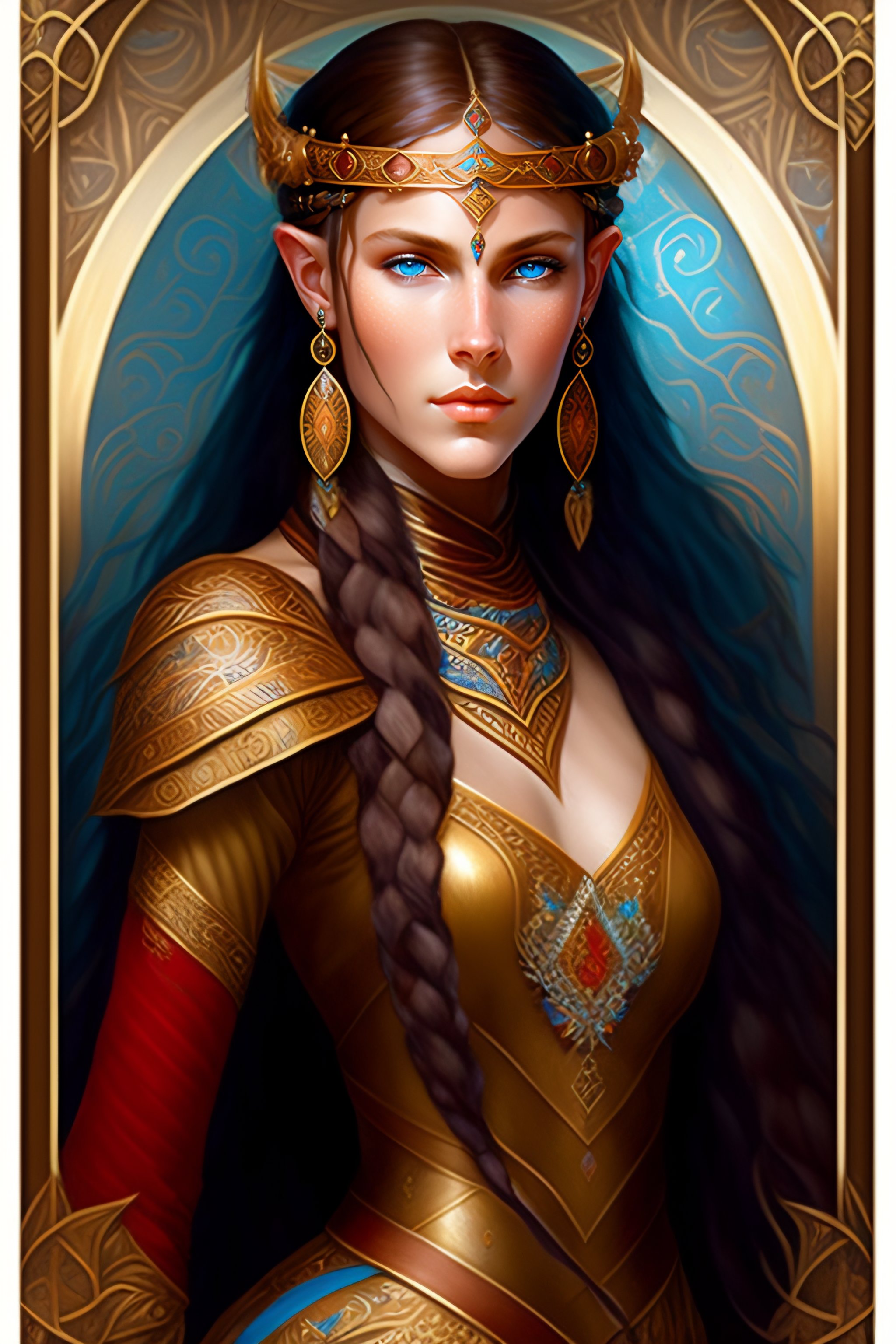 Lexica - Portrait of a young druid elf woman with dark brown skin, pale ...