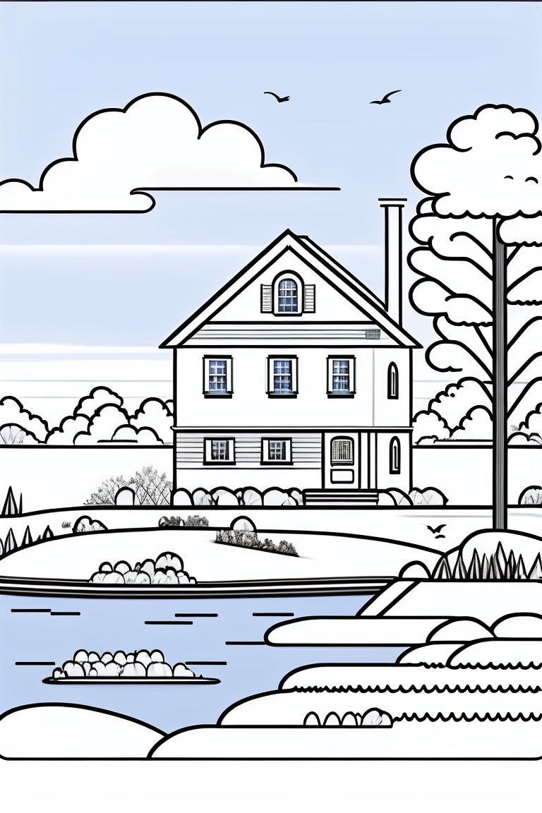 childrens coloring pages river