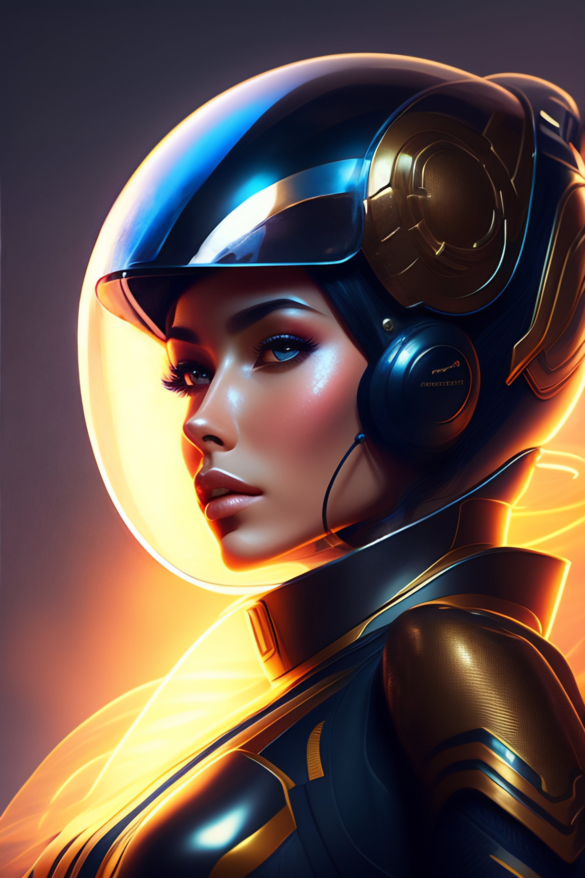 Lexica - Portrait of girl, super hero pose, sci - fi, jet pilot, tech ...