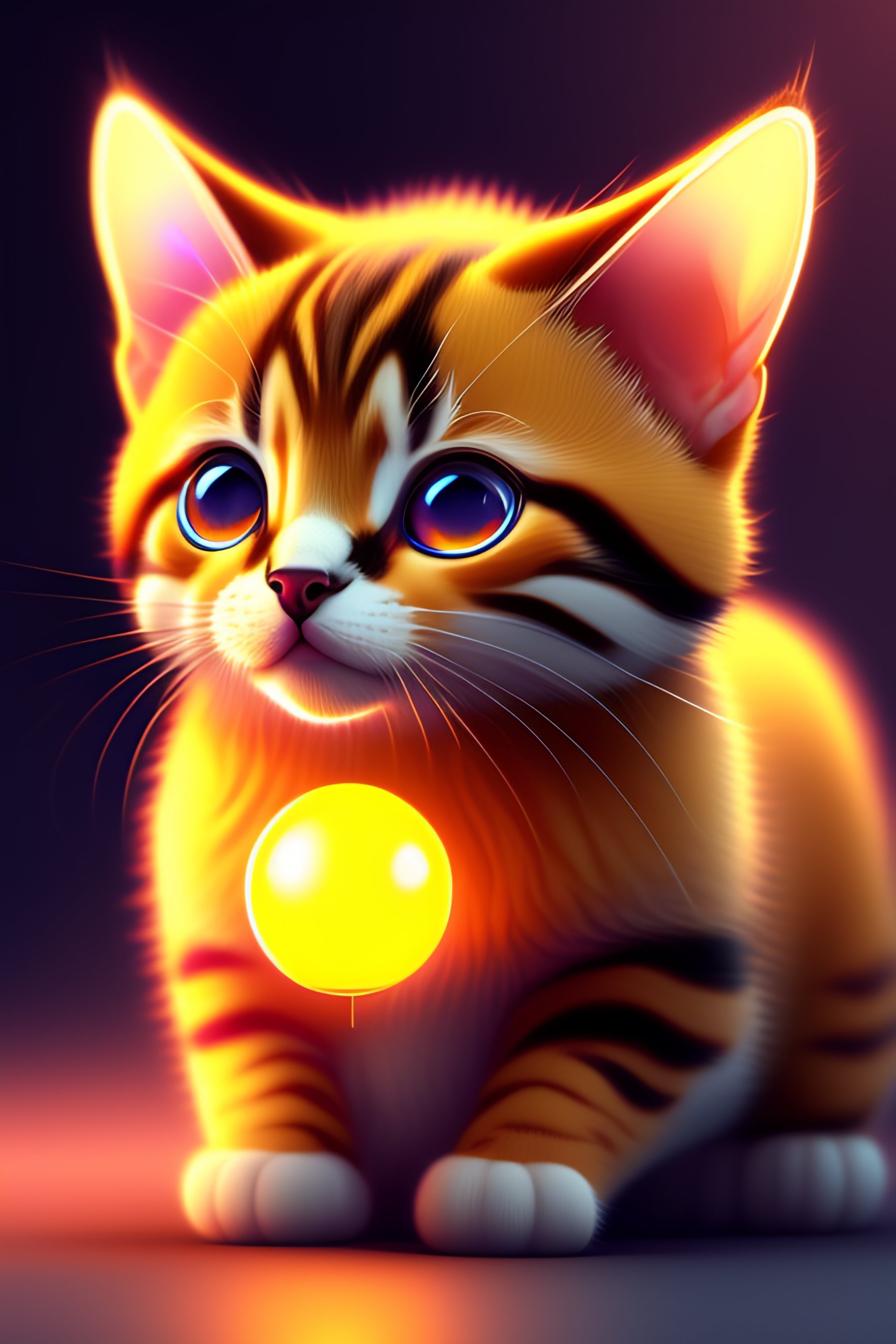 Lexica - A cute angry adorable baby cat made of crystal ball with low poly  eye's surrounded by glowing aura highly detailed intricated concept art  tr
