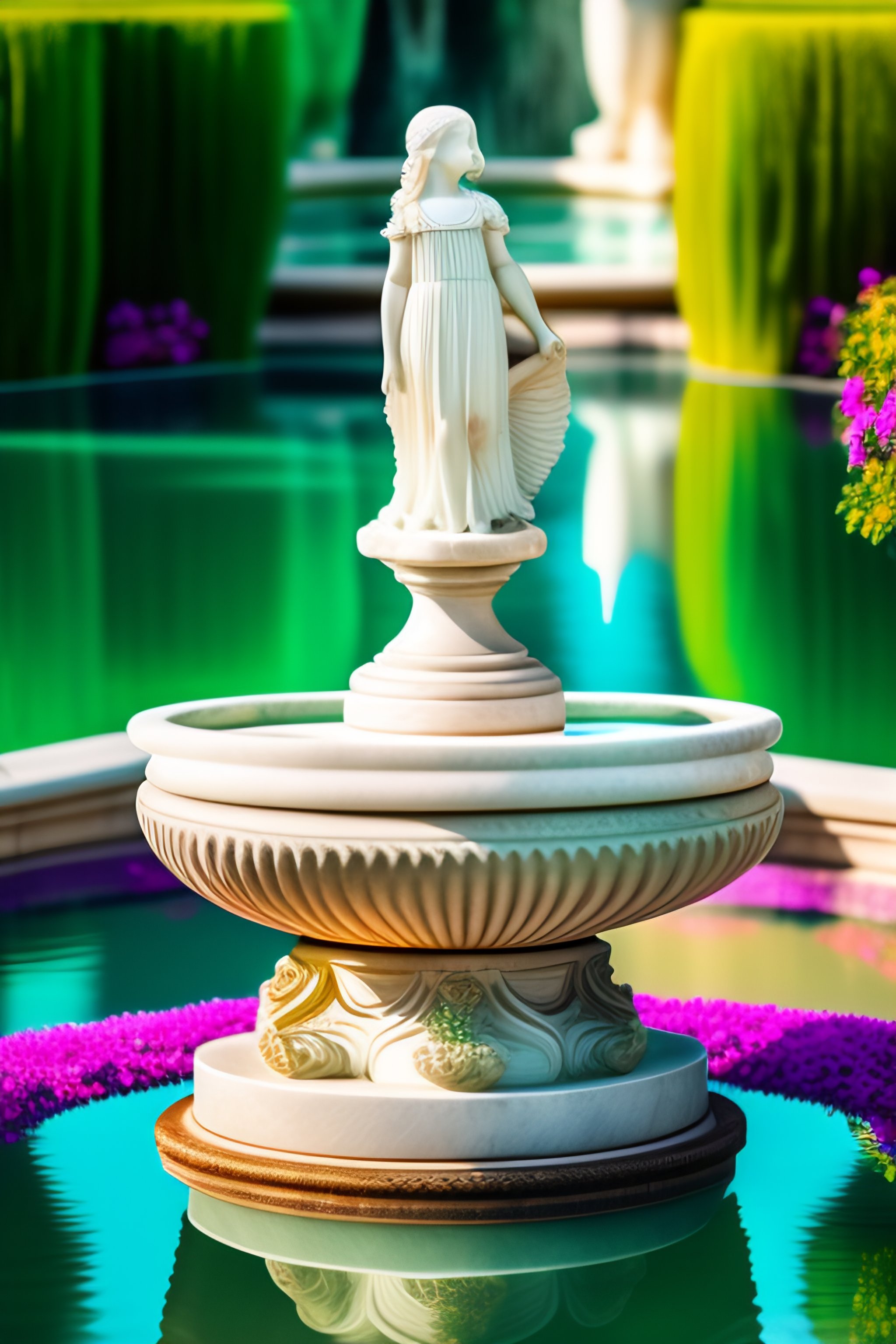 Lexica A statue of a girl sculpted in white marble in a beautiful