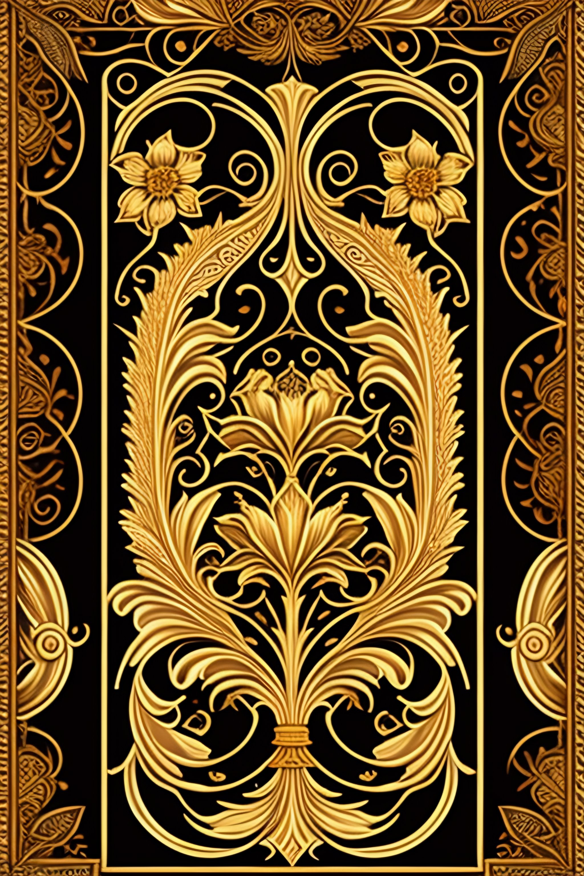 Lexica - Art nouveau intricate page border pattern with gold gilded ...