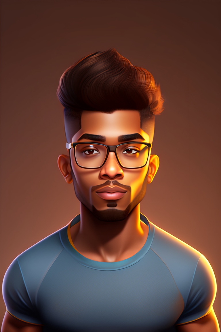 Lexica - Brown guy in t shirt, Indian, coder, brown face, glasses ...