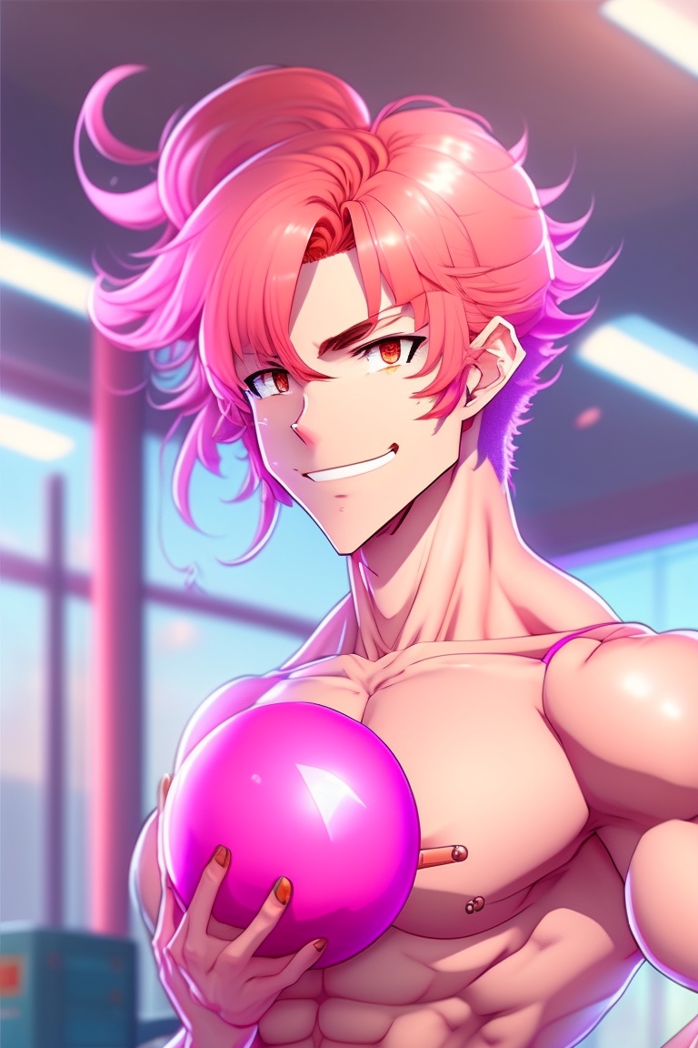 A handsome muscular anime Boy