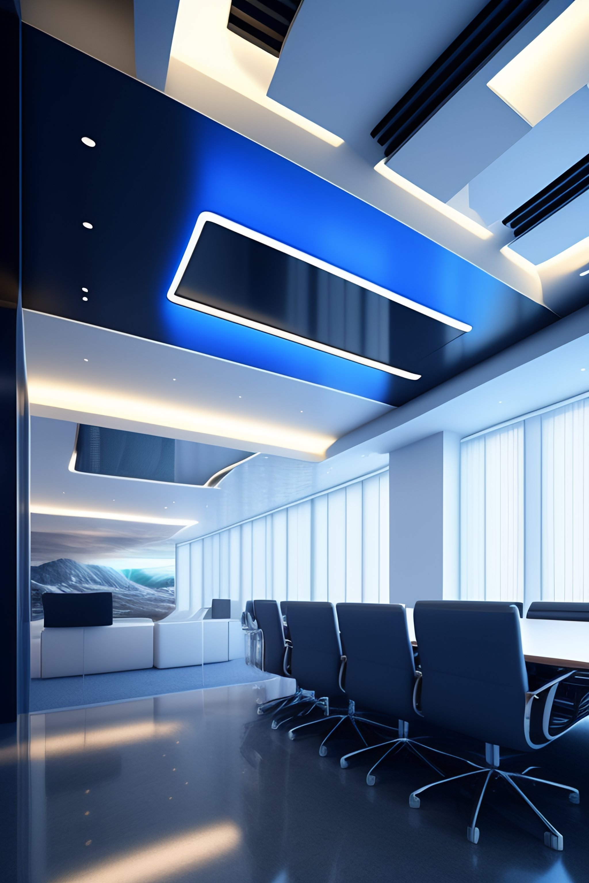 Lexica - Futuristic coporate office interior photorealistic archviz ...