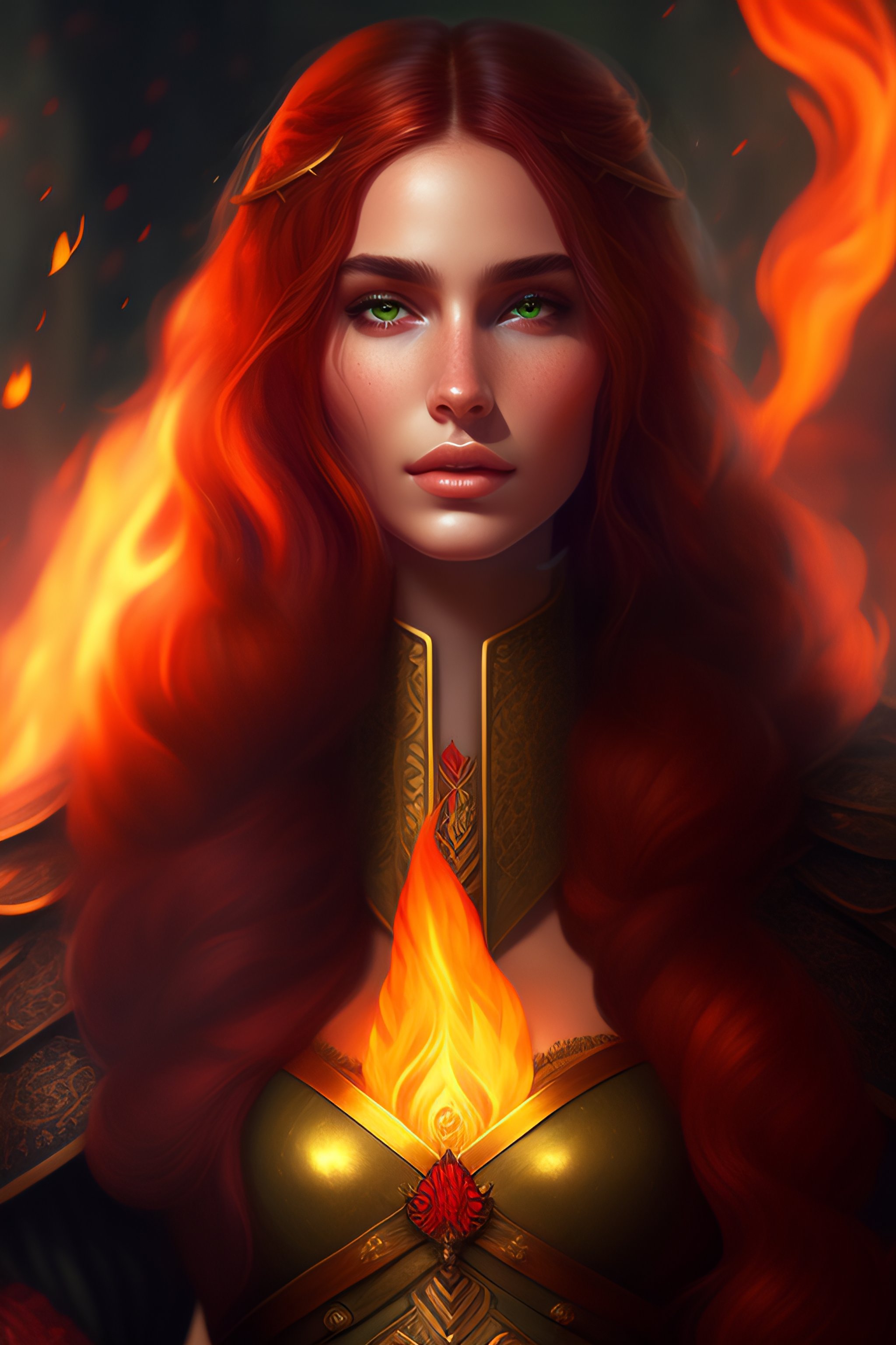 Lexica - Portrait of a man surrounded by fire, portrait of beautiful ...