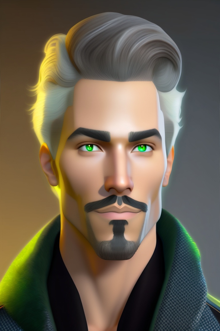 Lexica - A avatar of a man 40 years old man salt and pepper hair, side ...