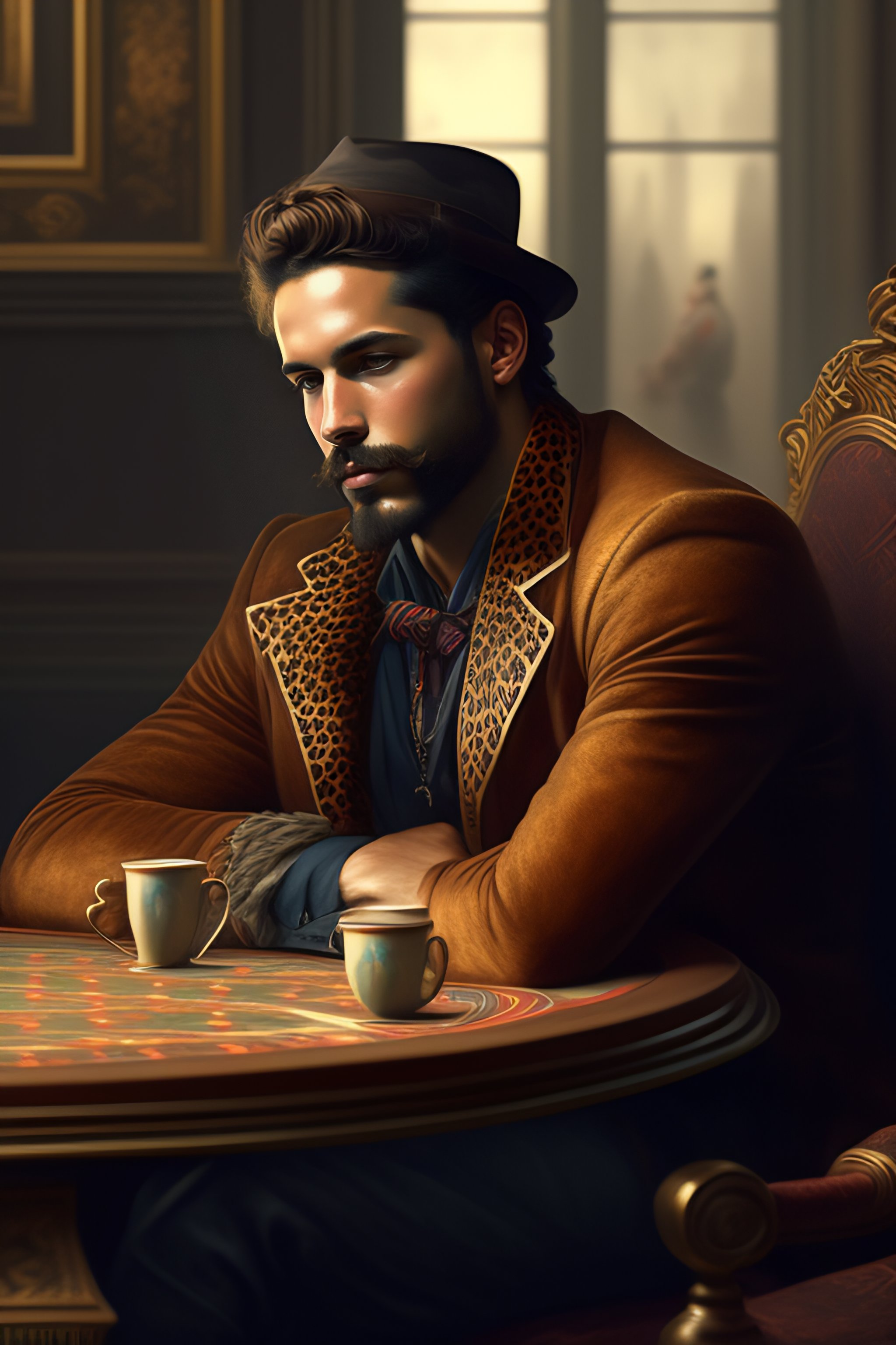 Lexica - A painting of hipster leopard playing poker, in the style of ...