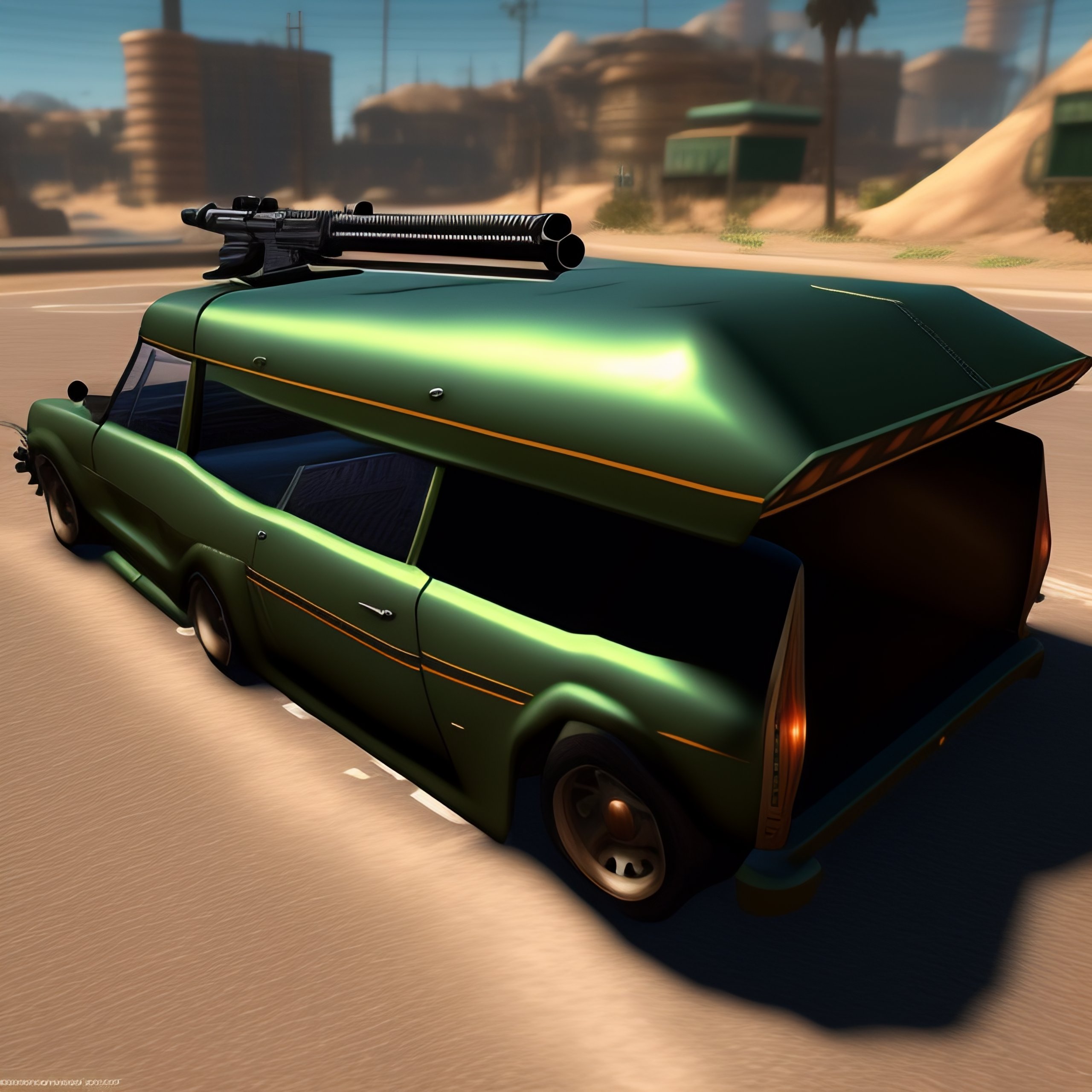 Lexica A gun from gta SA, old 3d videogame, GTA,