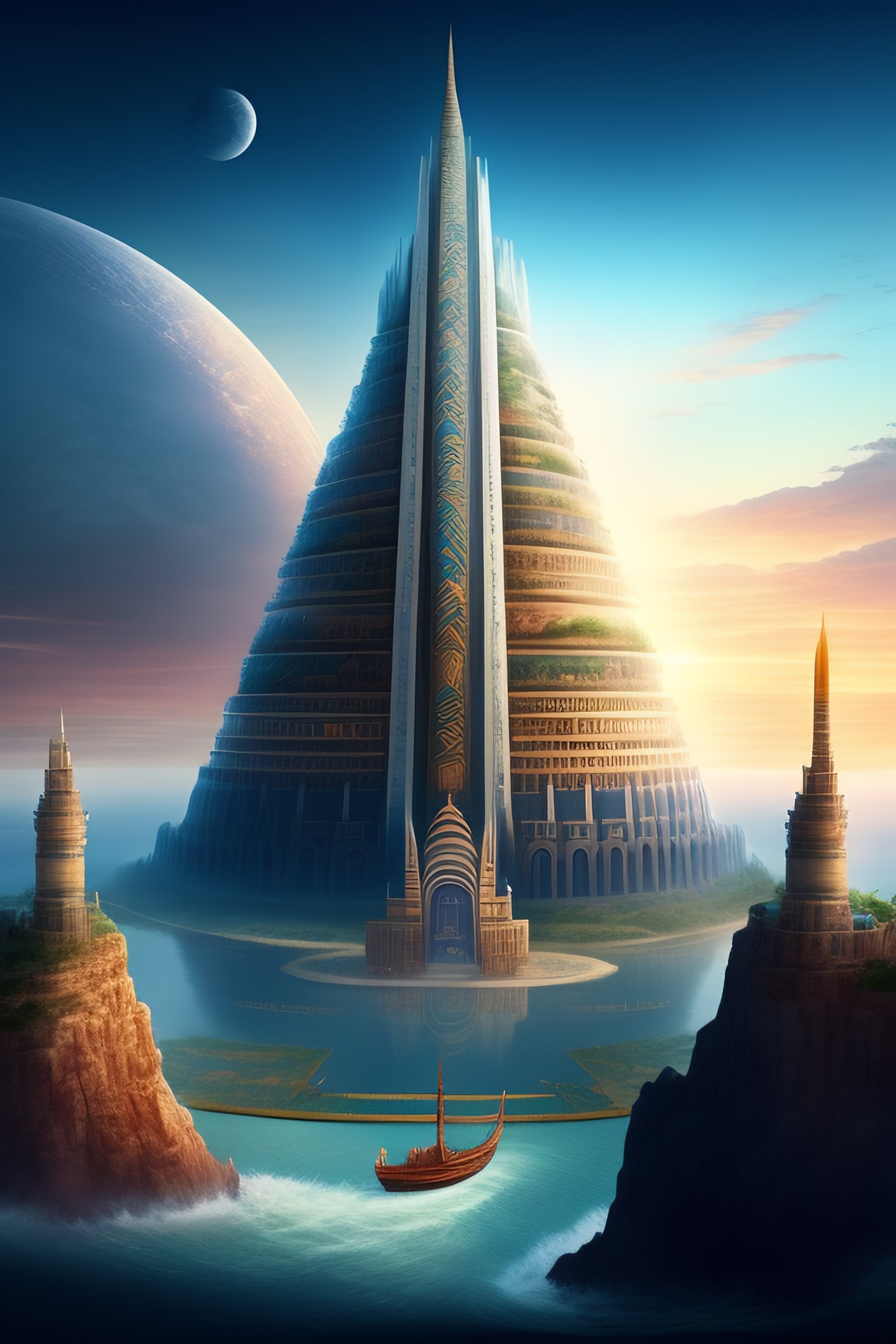 Lexica Tower of babel in Atlantis big circular huge civilization lost