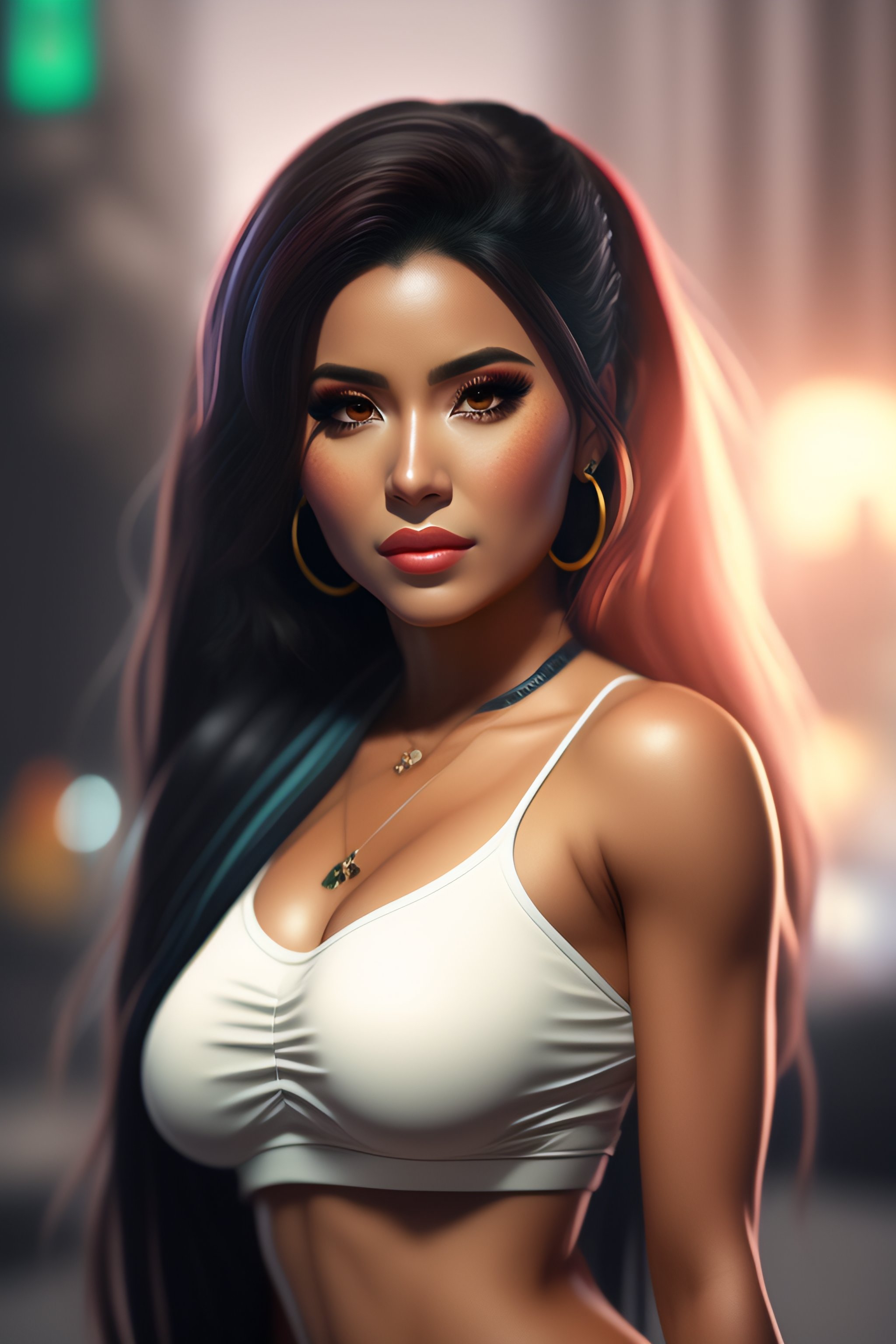 Lexica - Portrait of a Latina anime character hyper realistic