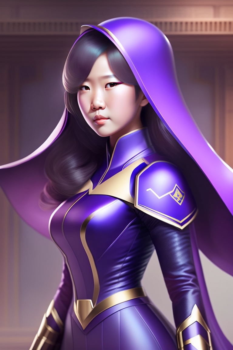 Lexica A Korean girl superhero who wears an all purple suit and