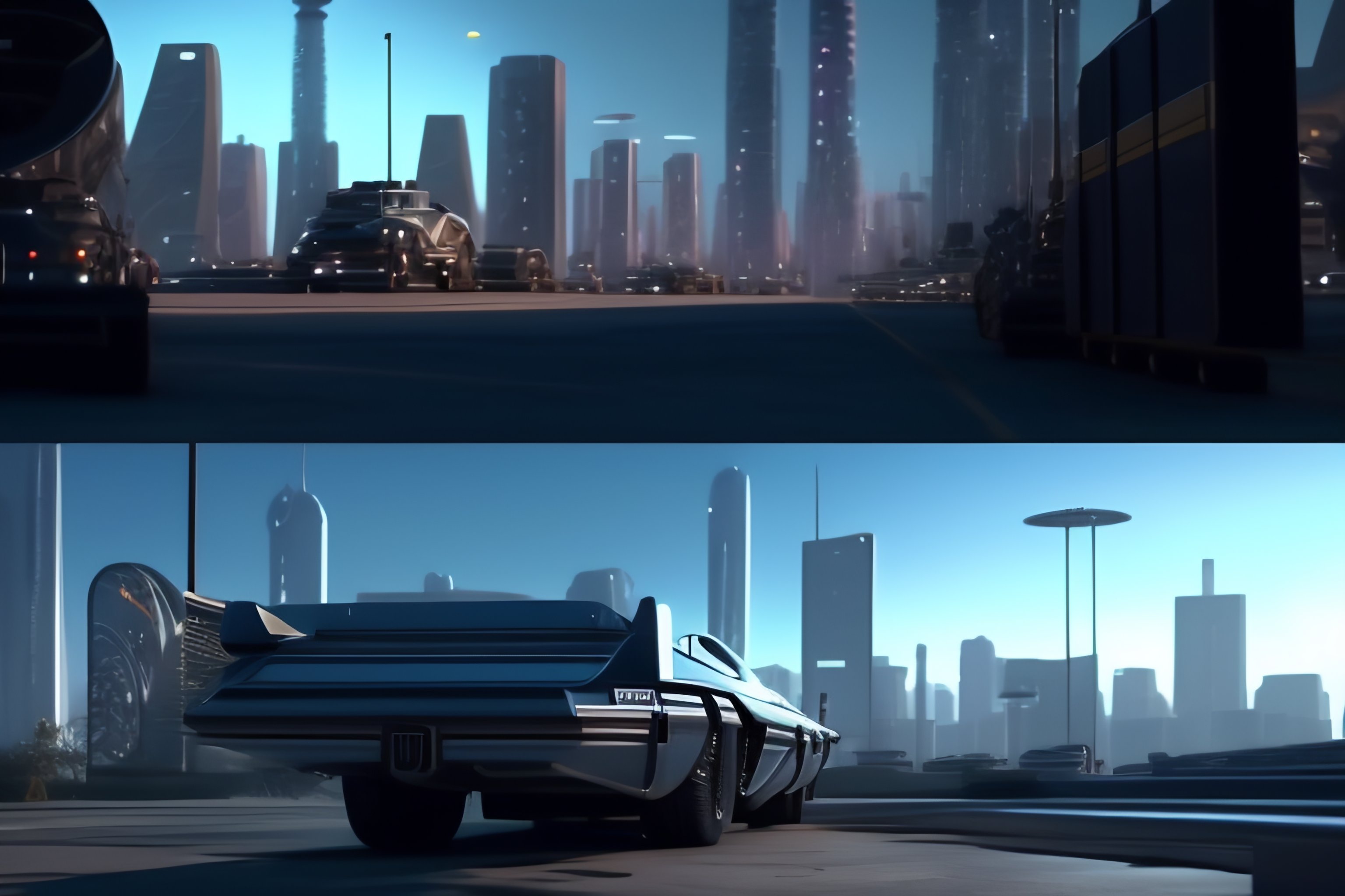 Lexica - Terminator movie clips, realistic widescreen city background ...