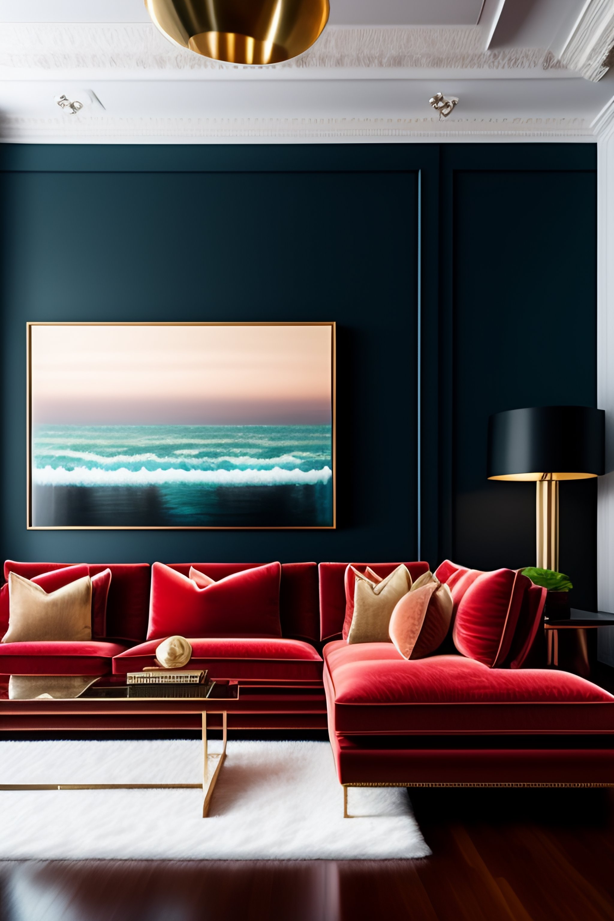 Lexica - Living room interior design in Memphis style design, interior ...