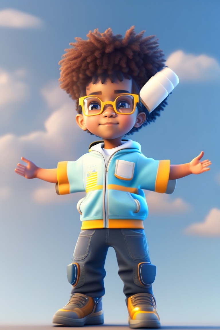 Lexica - Character of creative boy with stylish clothes, stretching ...