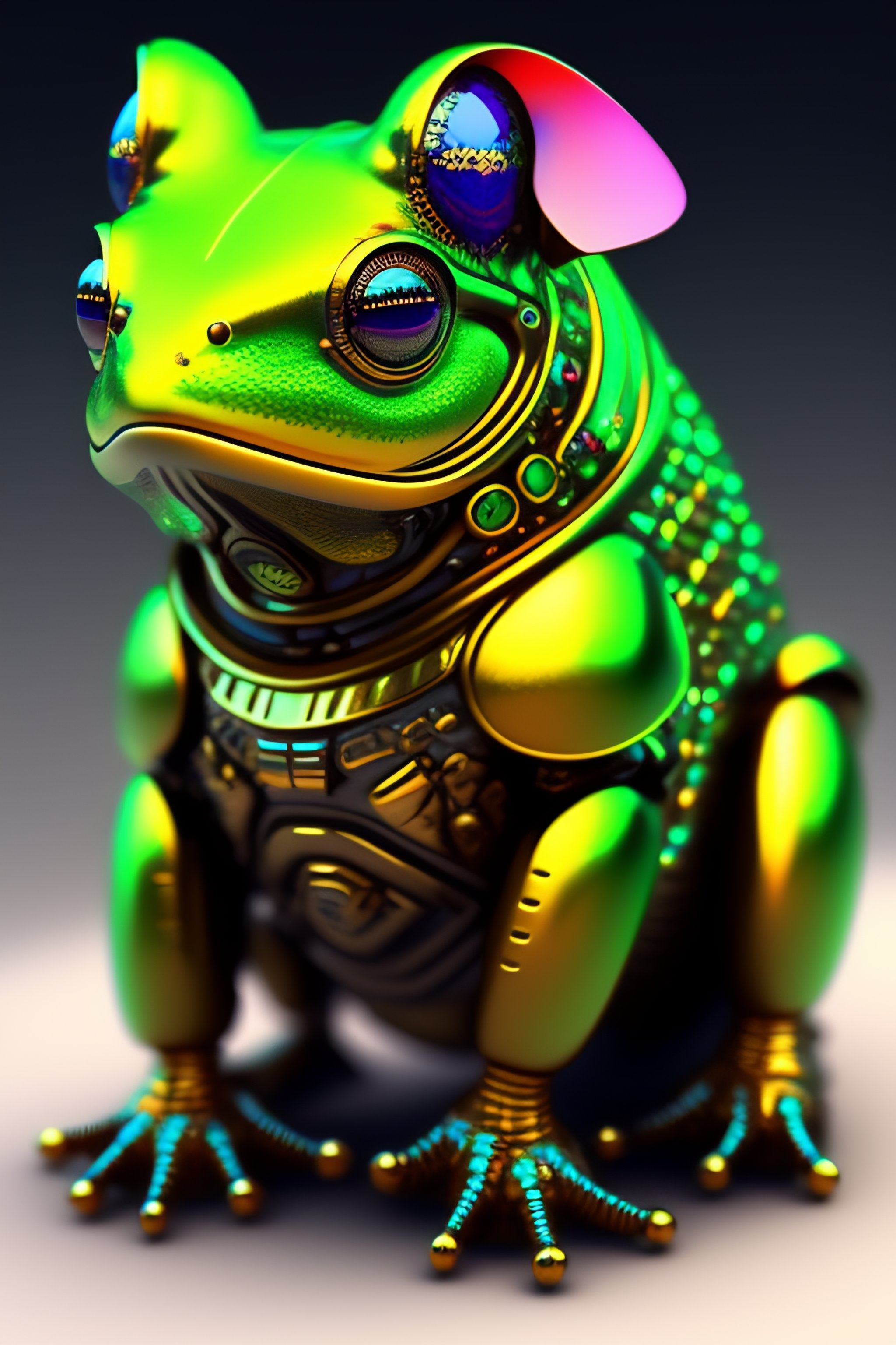 Lexica - Cyberpunk style robot frog pristine