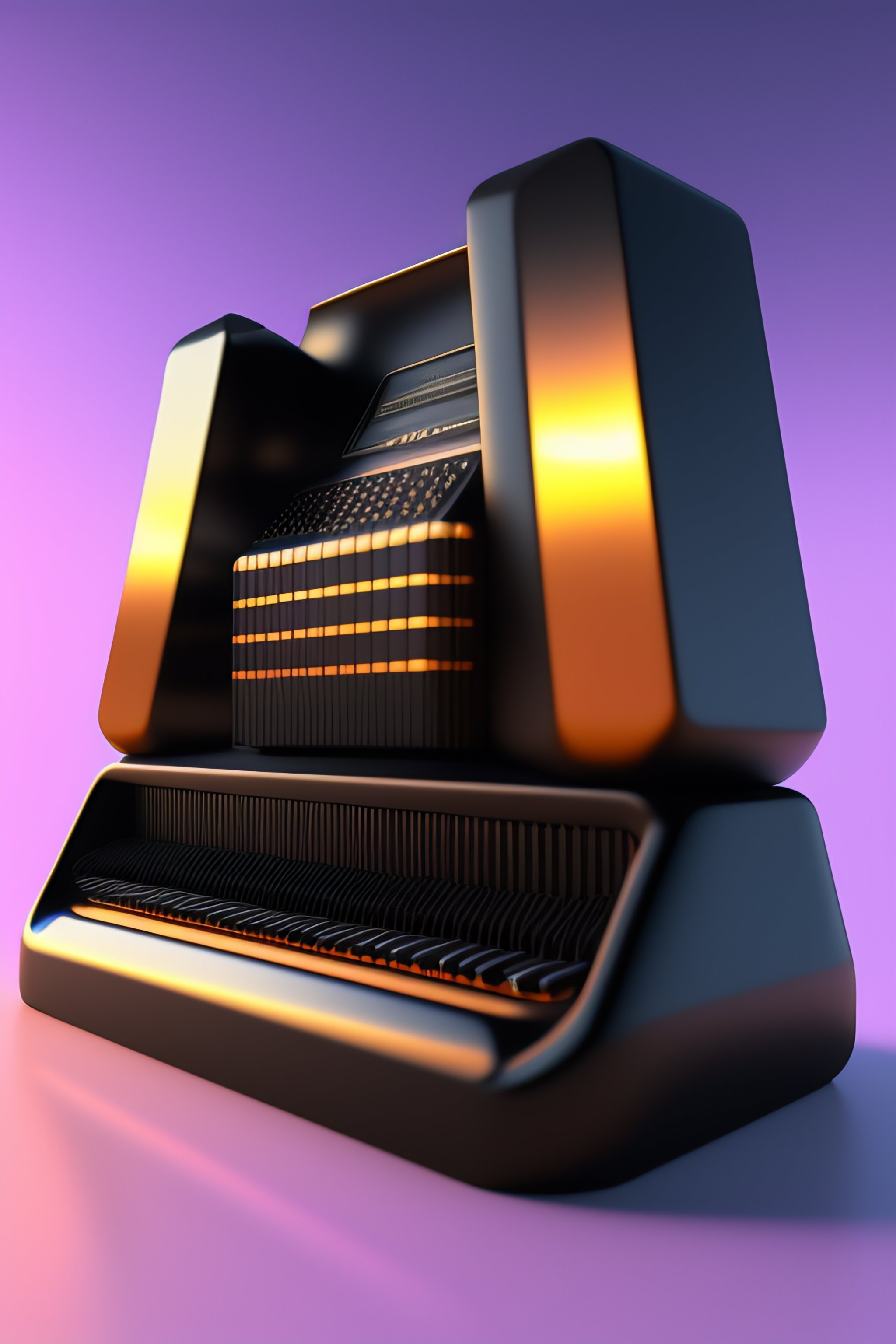 Lexica - Poly music piano keyboard, 3d isometric rendering