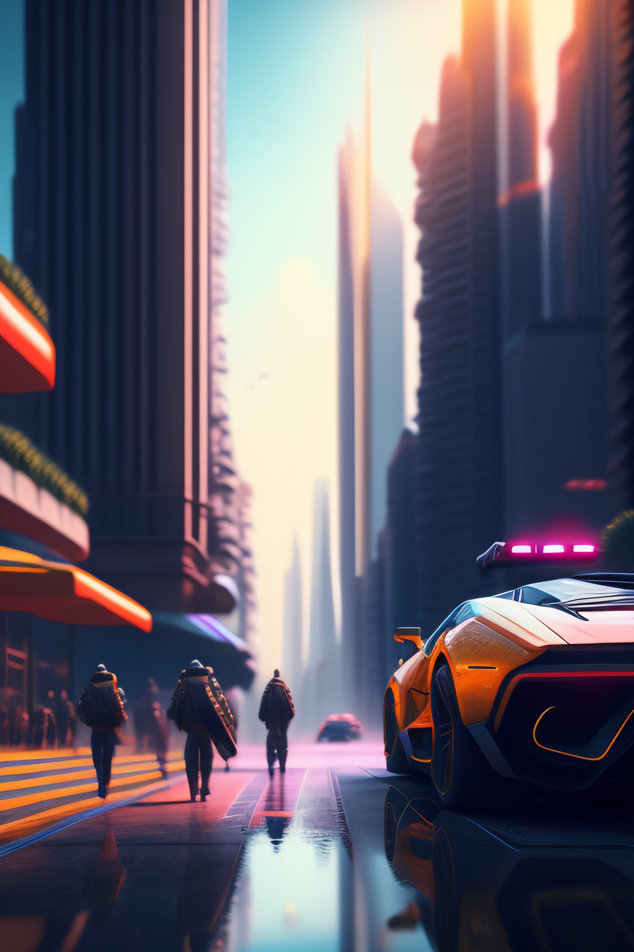 Lexica 8k Sifi City Background Fully Detailed Flying Sifi Cars