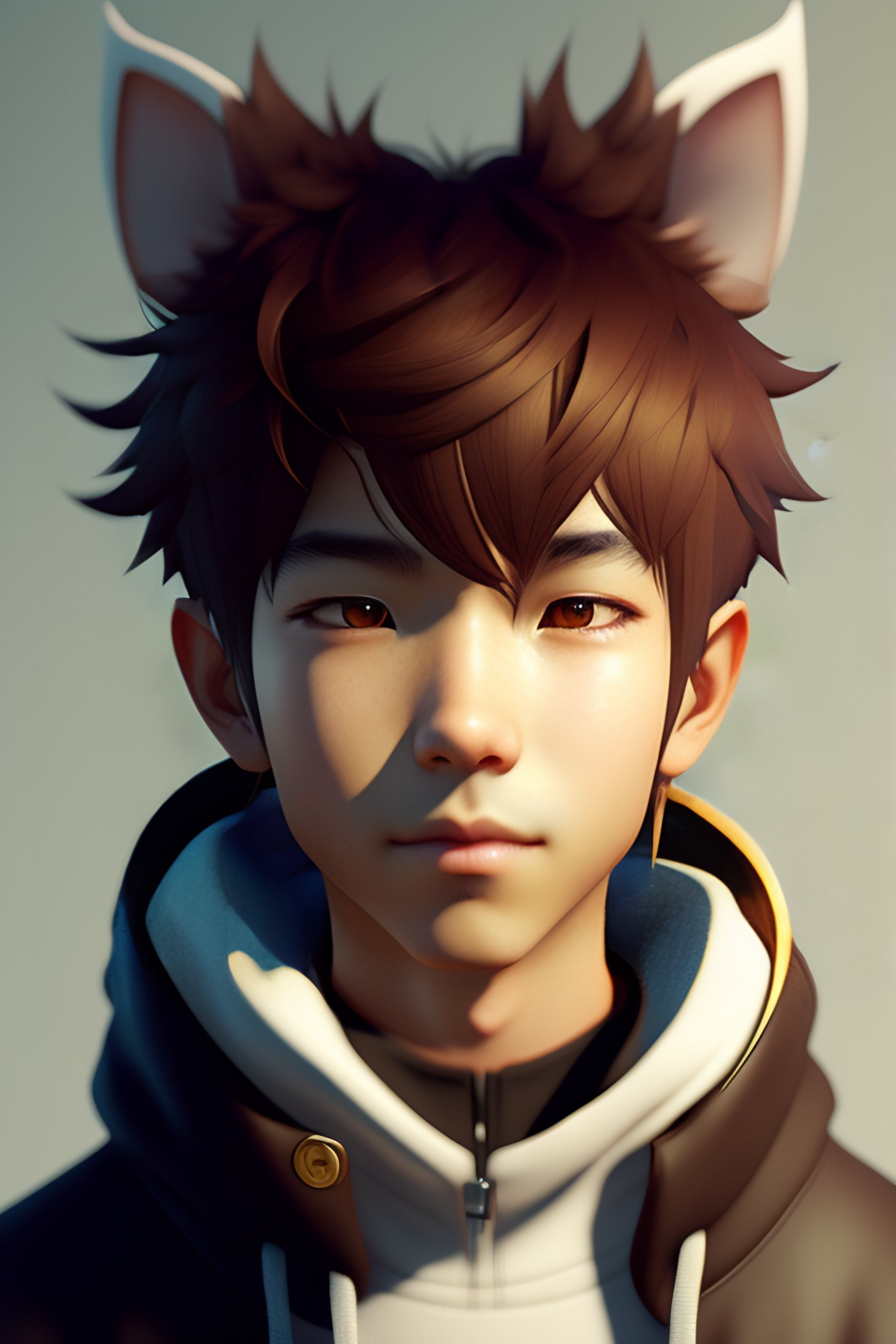 anime boy with cat eyes