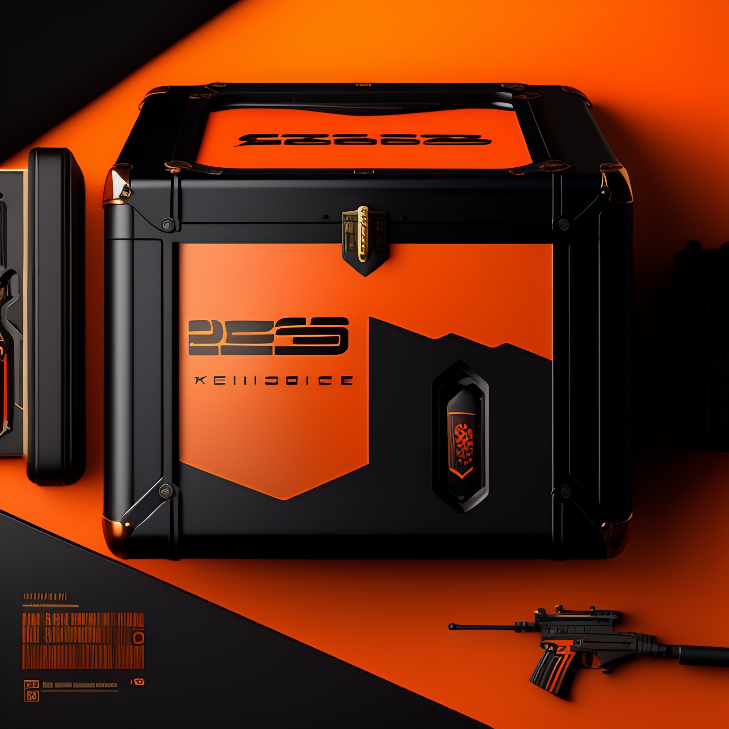 Lexica - CS-GO new deluxe box case closed with padlock, orange color ...