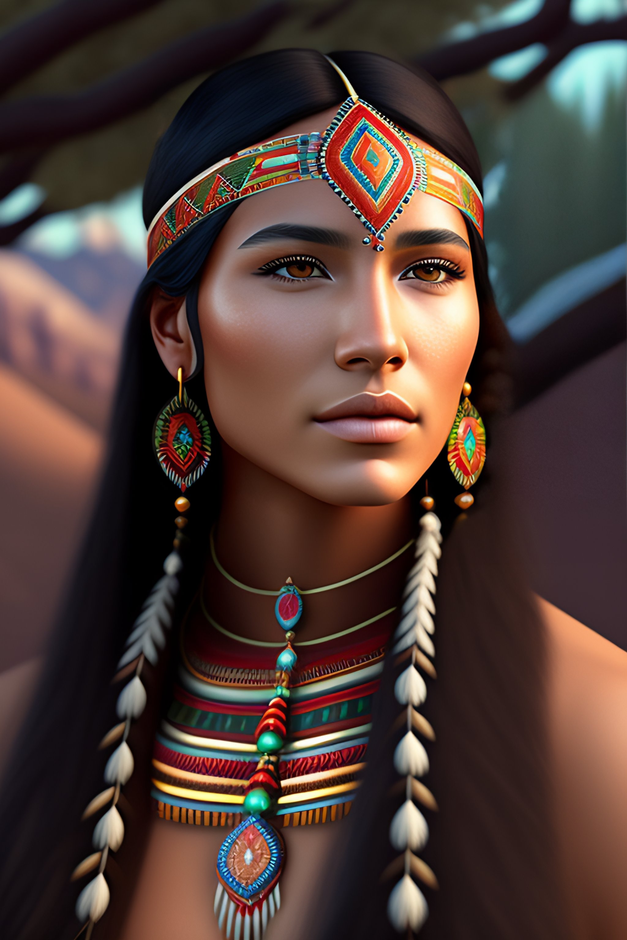 native american female facial features