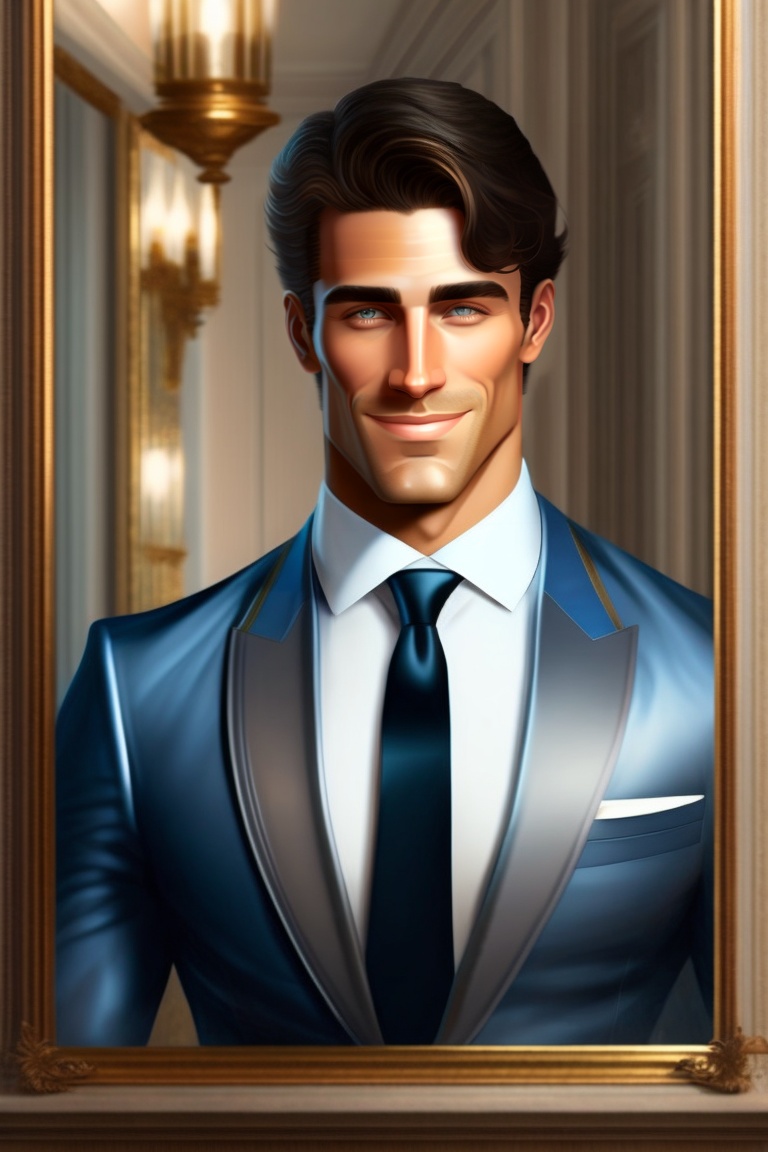 Lexica - The face of a handsome man with bronze skin, short black hair ...