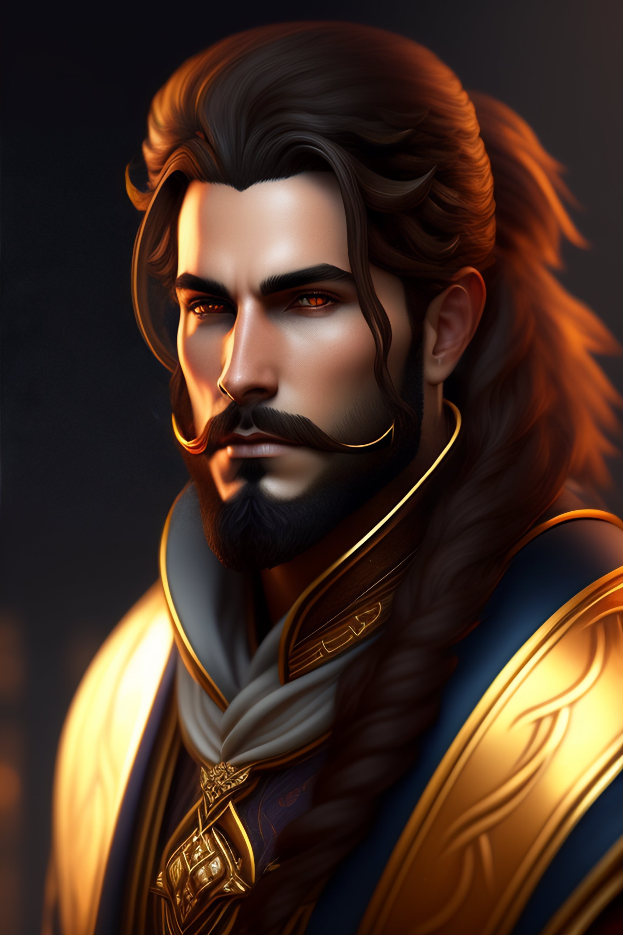 Lexica - Male bard fantasy, symmetrical beautiful, portrait, trending ...