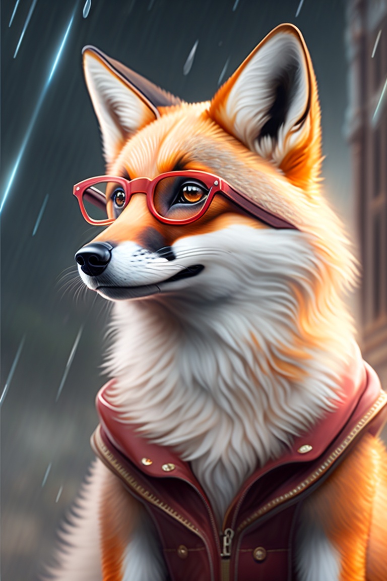 Lexica - Hyper detailed anthropomorphic fox with glasses, anime, in the ...