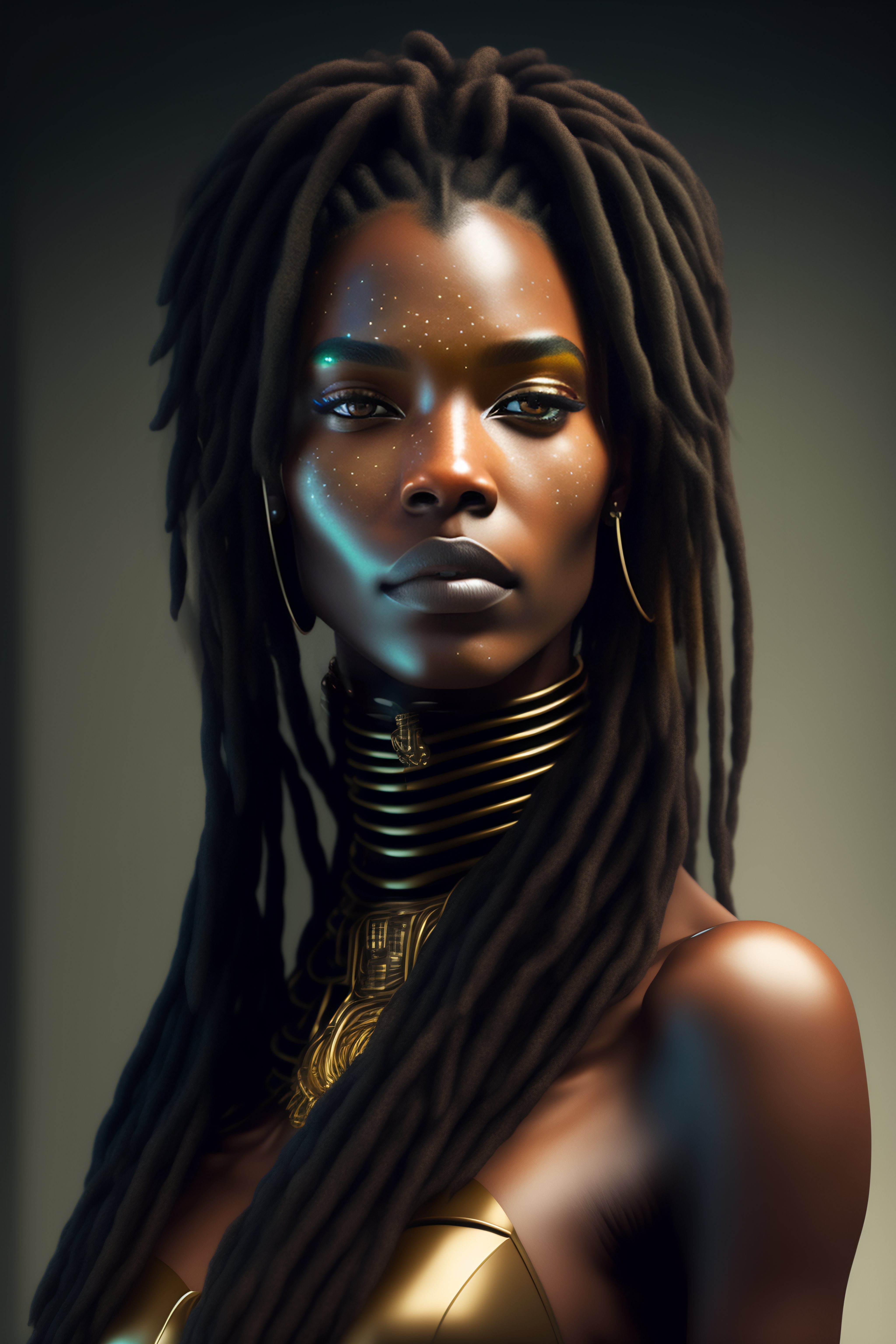 Lexica - True alien, dreadlocks, ultra realistic, robot, portrait