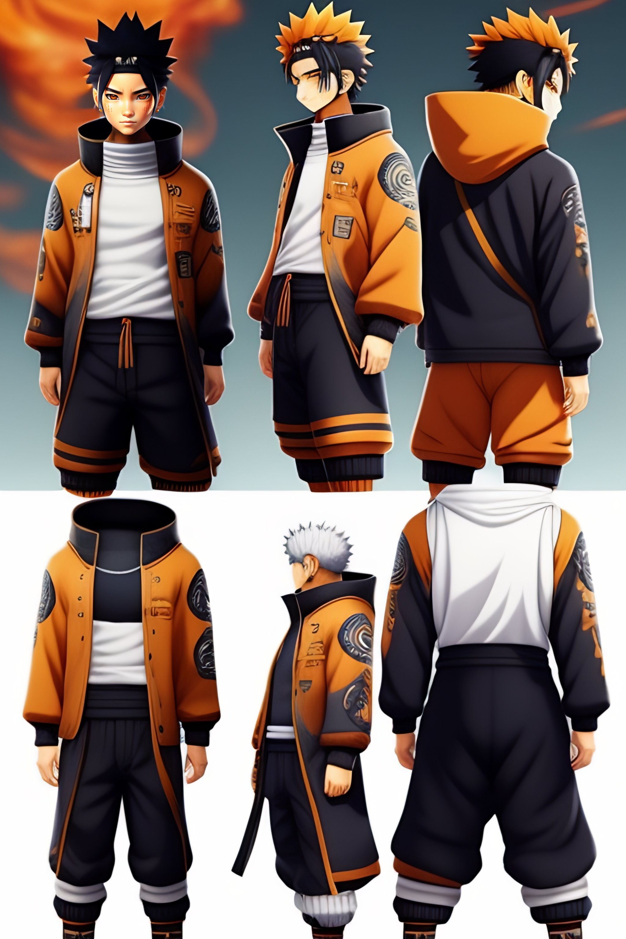 Lexica Bear realistic detailed clothes of Naruto style