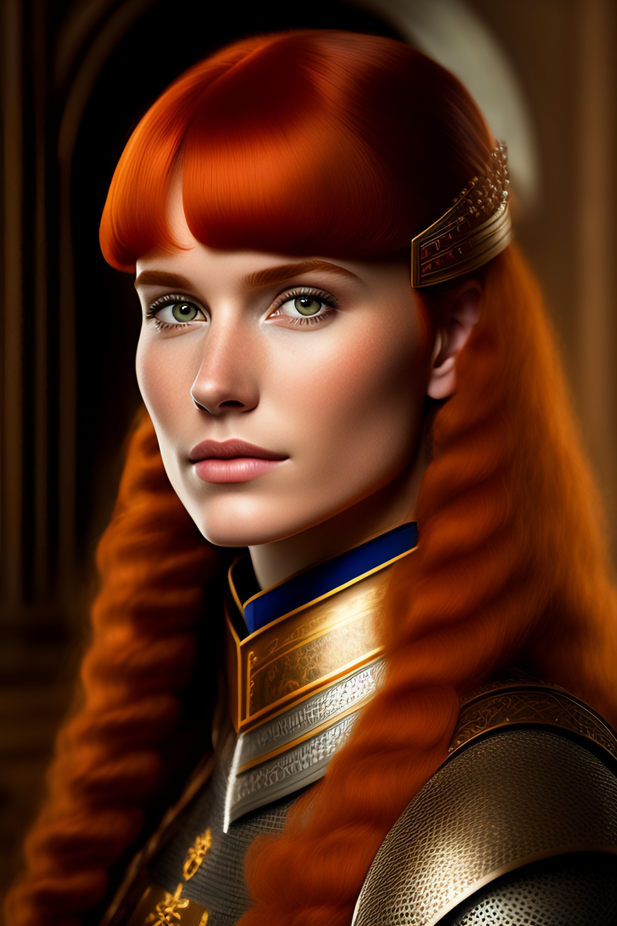 Lexica - Portrait of a knight girl 20 years old red hair from an ...