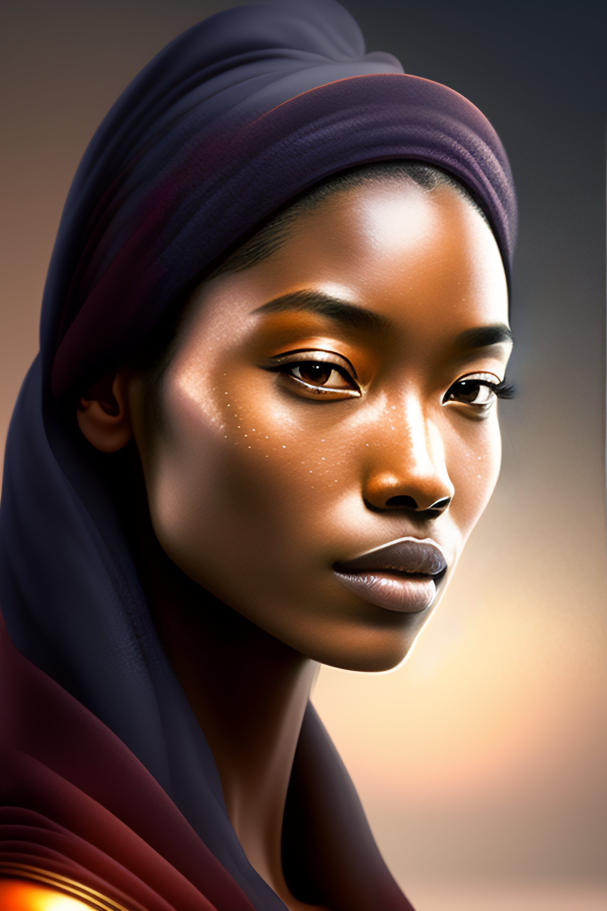 Lexica Advanced human face in future digital art